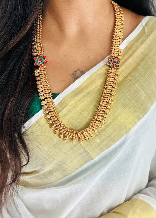 Long peacock coin neckpiece statement piece - YCGPNP725