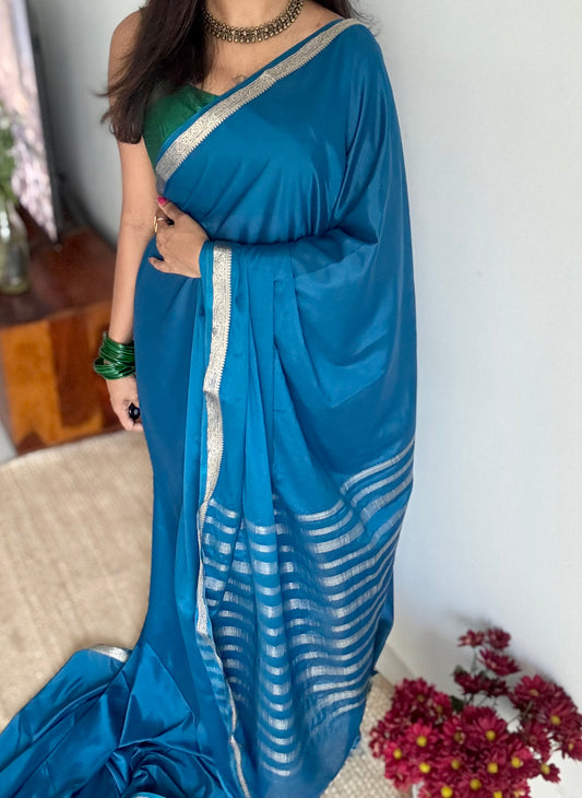 Peacock blue, Mysore semi-silk - YCDESE20