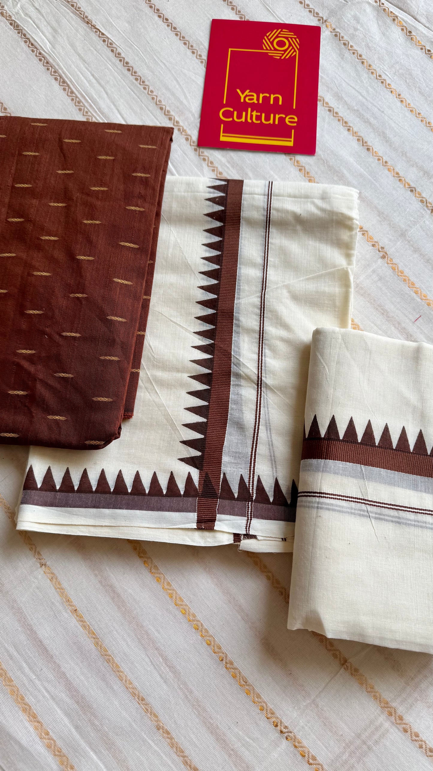 Set mund, brown temple border - YCIEON113