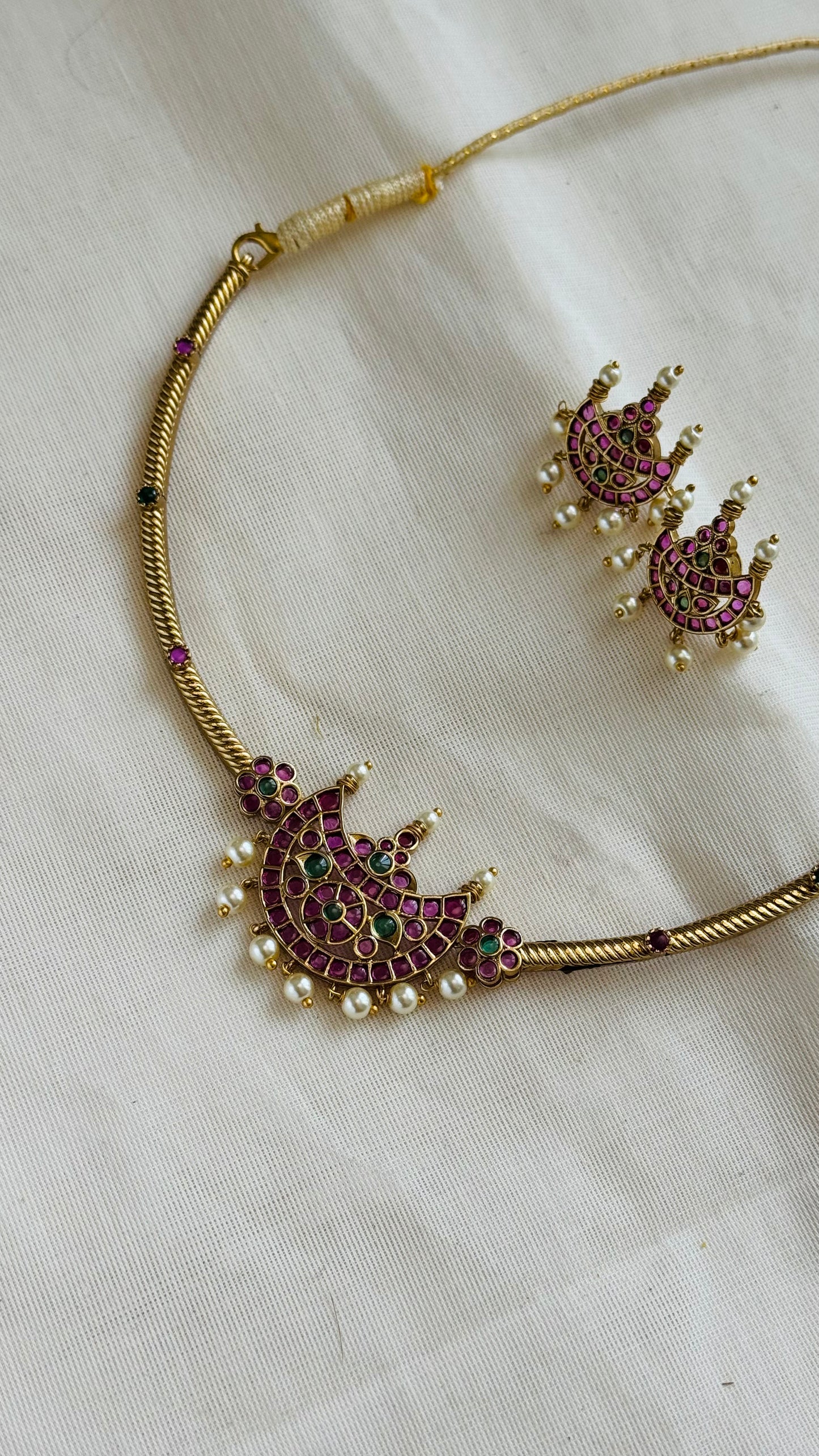 Kemp attigai with earrings - YCGPNP748