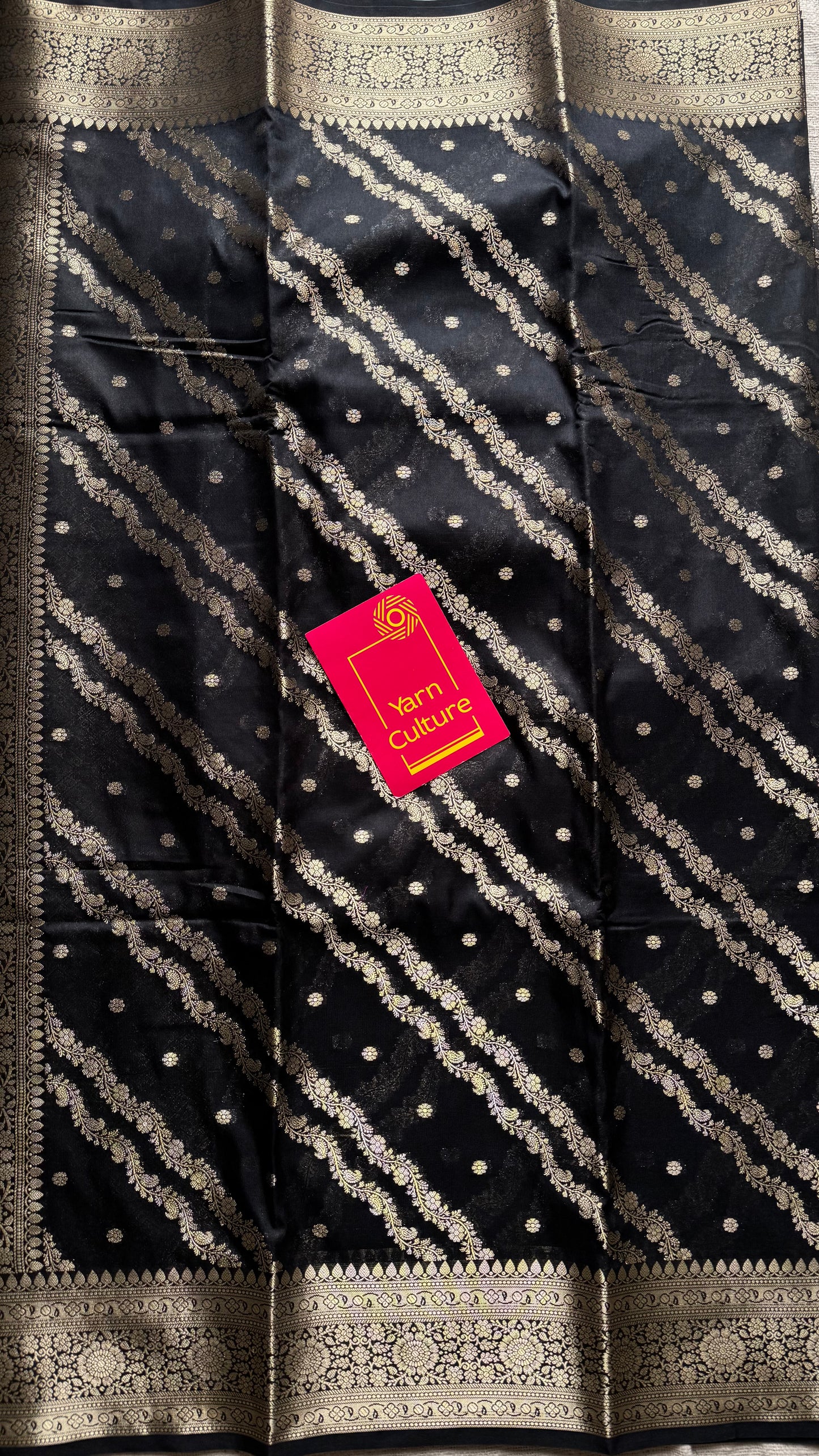 Black floral zari, Banarasi semi-georgette - YCDESE14