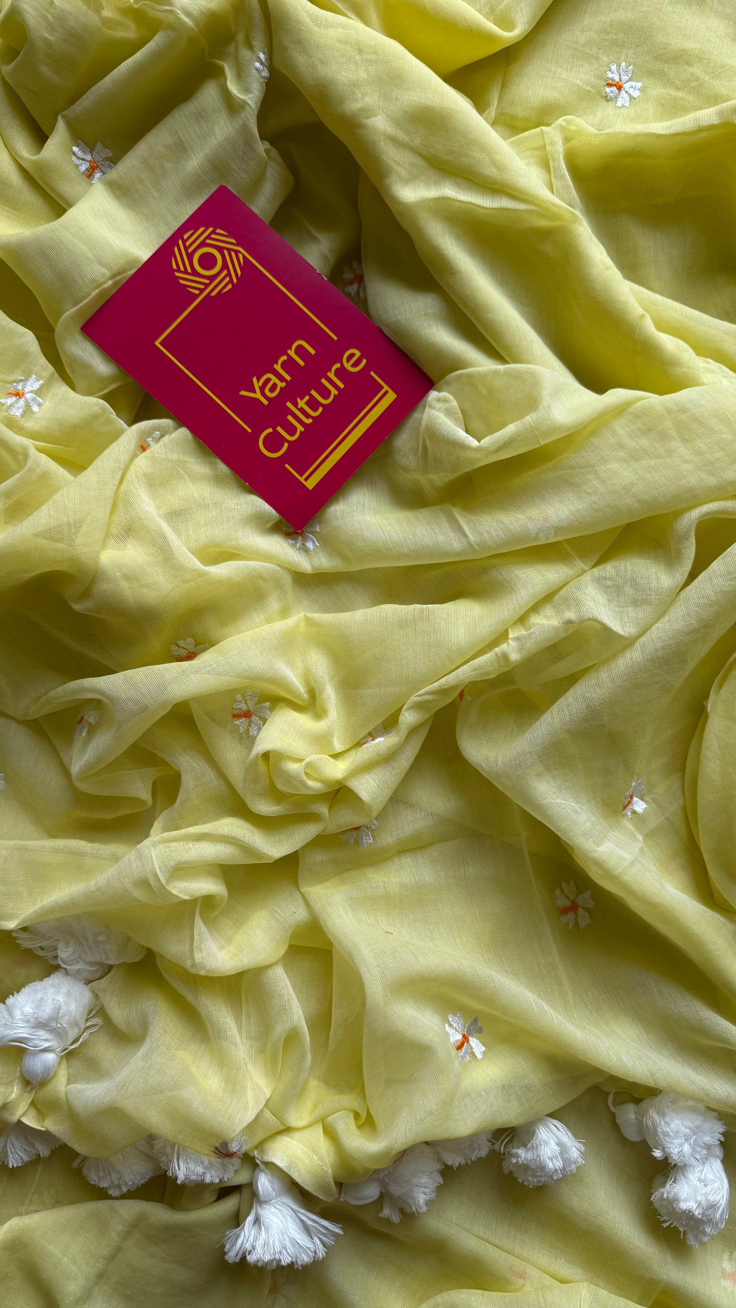 Light yellow parijat soft mul cotton saree  - YCBCMCAP29