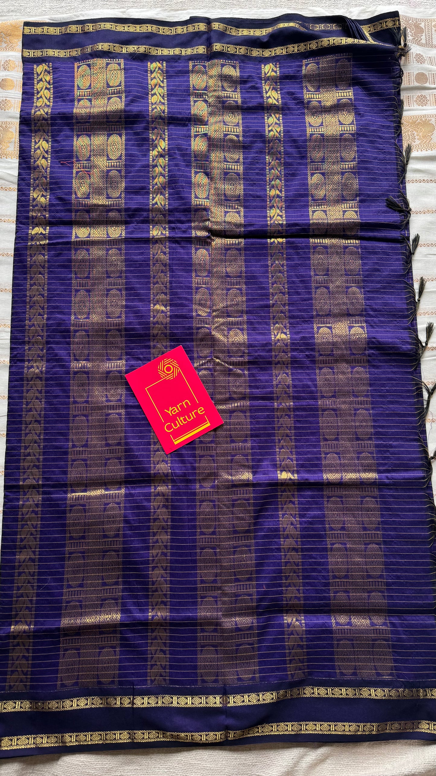 Purple, arani zari checks saree, cotton silk - YCCOTNAUG13