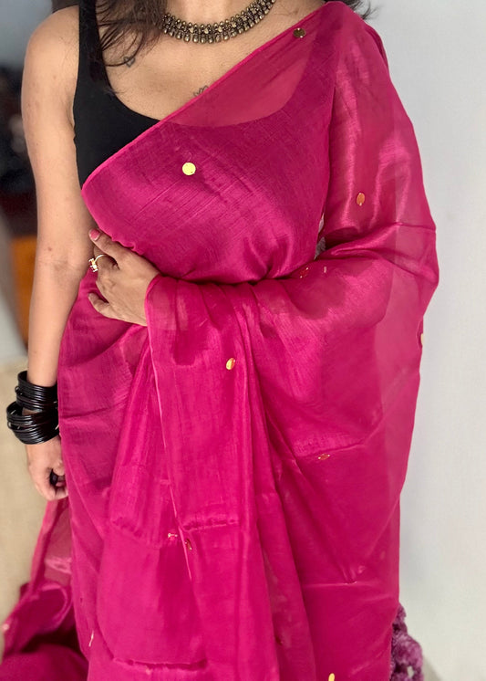 Hot pink, gold sequins, soft mul tissue - YCBCFEMCM32
