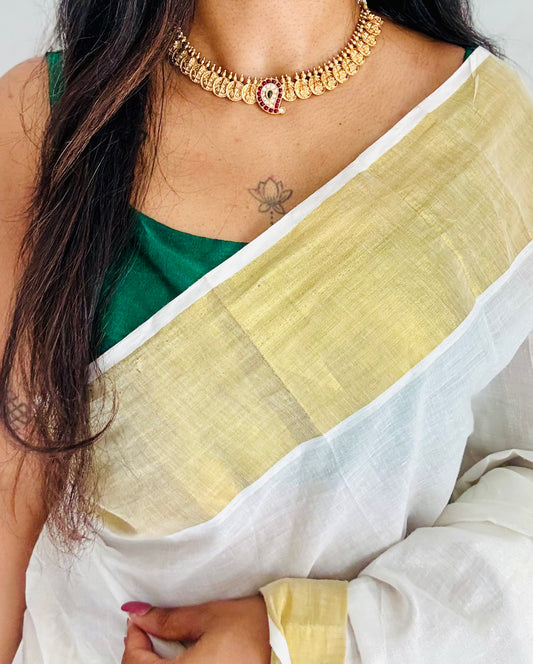 Coin neckpiece with mango pendant with stones, with earrings - YCGPNP737