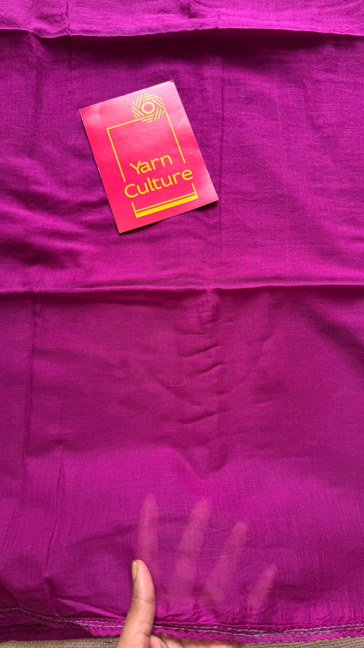 Purple pink plain mul saree with lace border - YCBCMCFE404