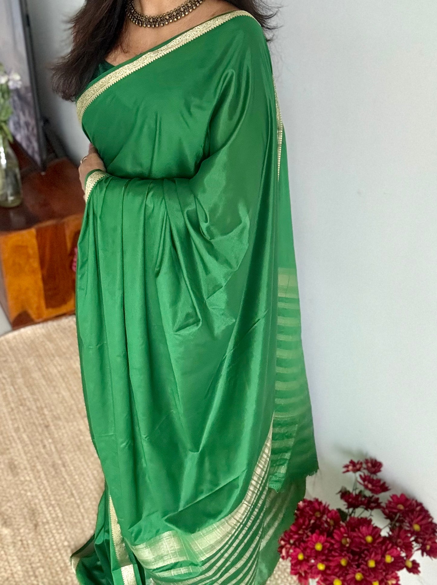 Dark green, Mysore semi-silk - YCDESE19