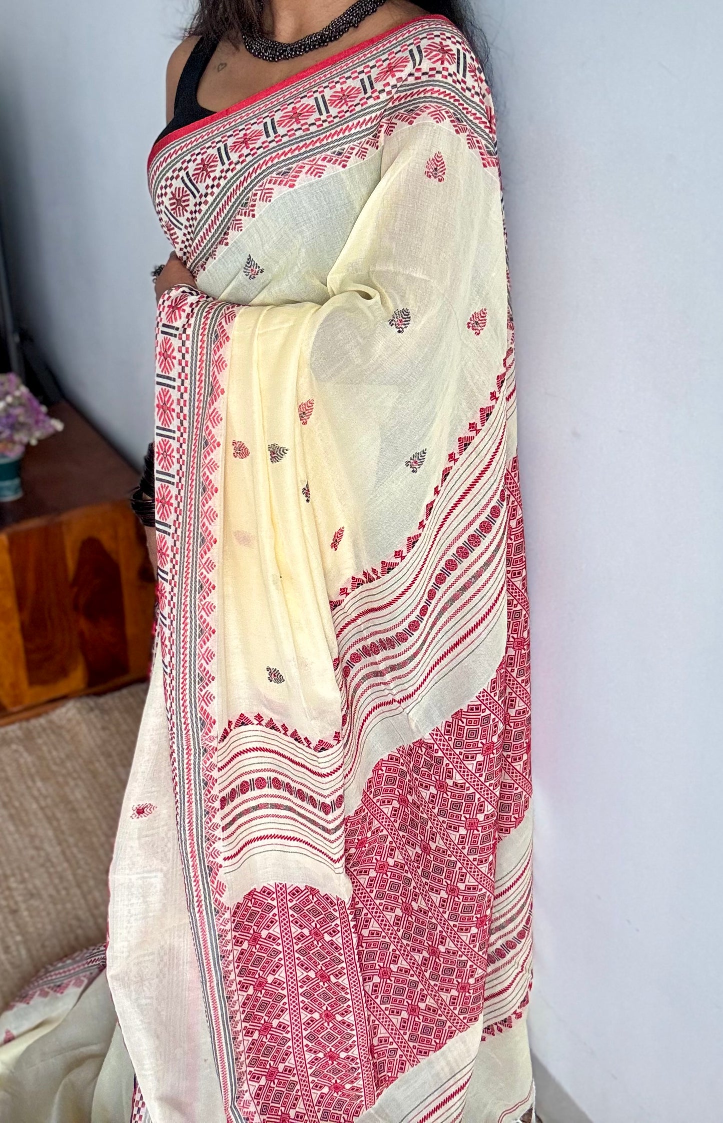 Naamghor (নামঘৰ) - Inspired by Assamese prayer space, calm and rooted, soft cotton - YCHOTEAJA210