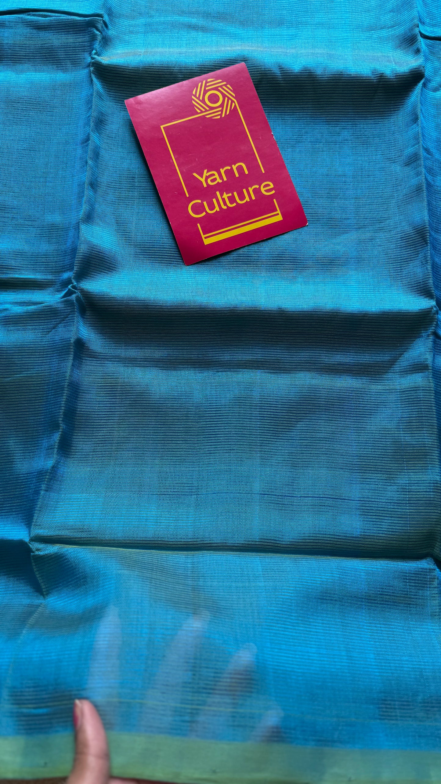 Plain blue green dual tone, mangalgiri silk cotton, handwoven, soft, light weight - YCWOTDMSAP222
