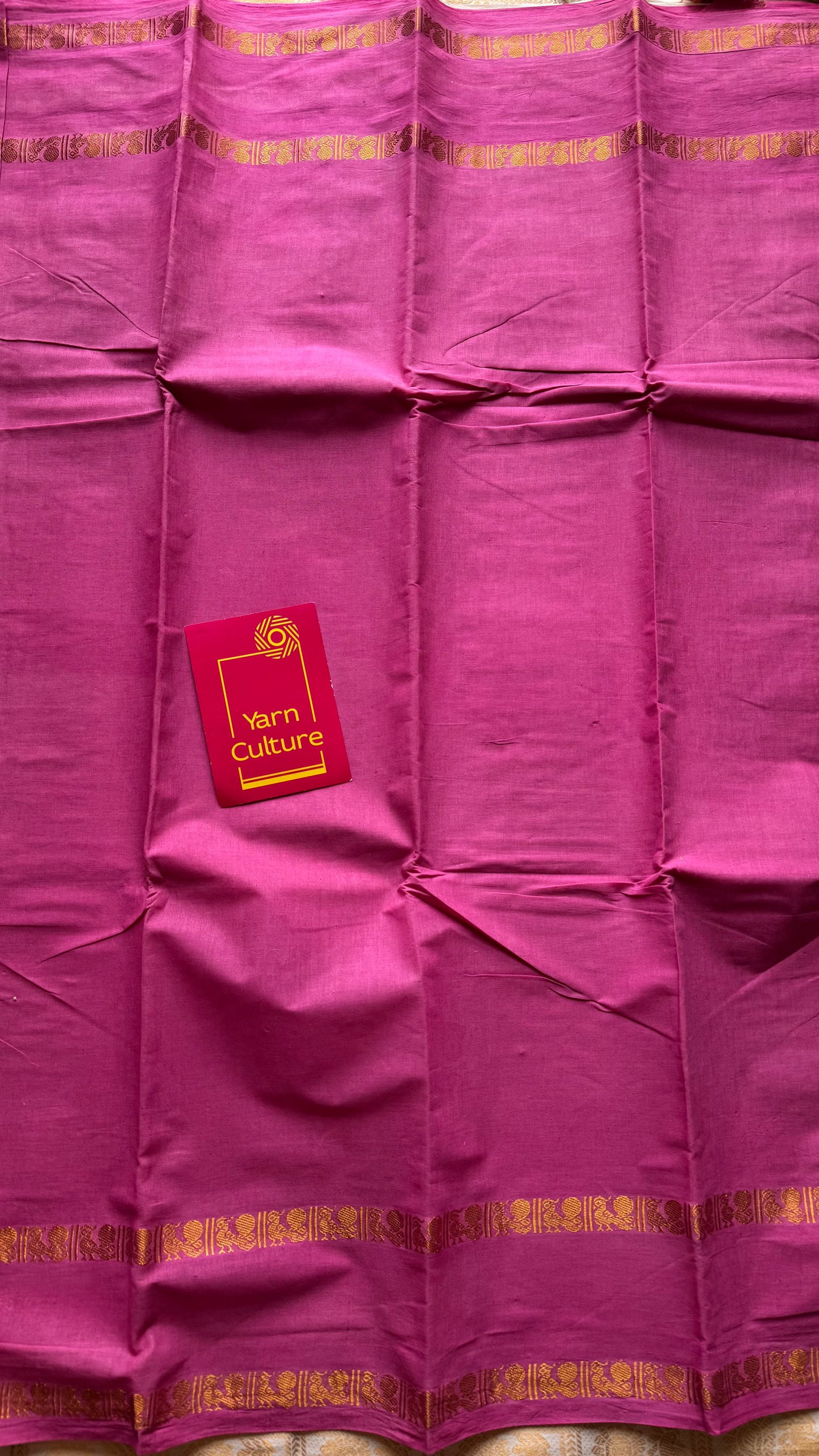 Light pink rettaipettu peacock gap border, kattuchayam dyed madurai cotton saree  - YCCOTNMSAP218