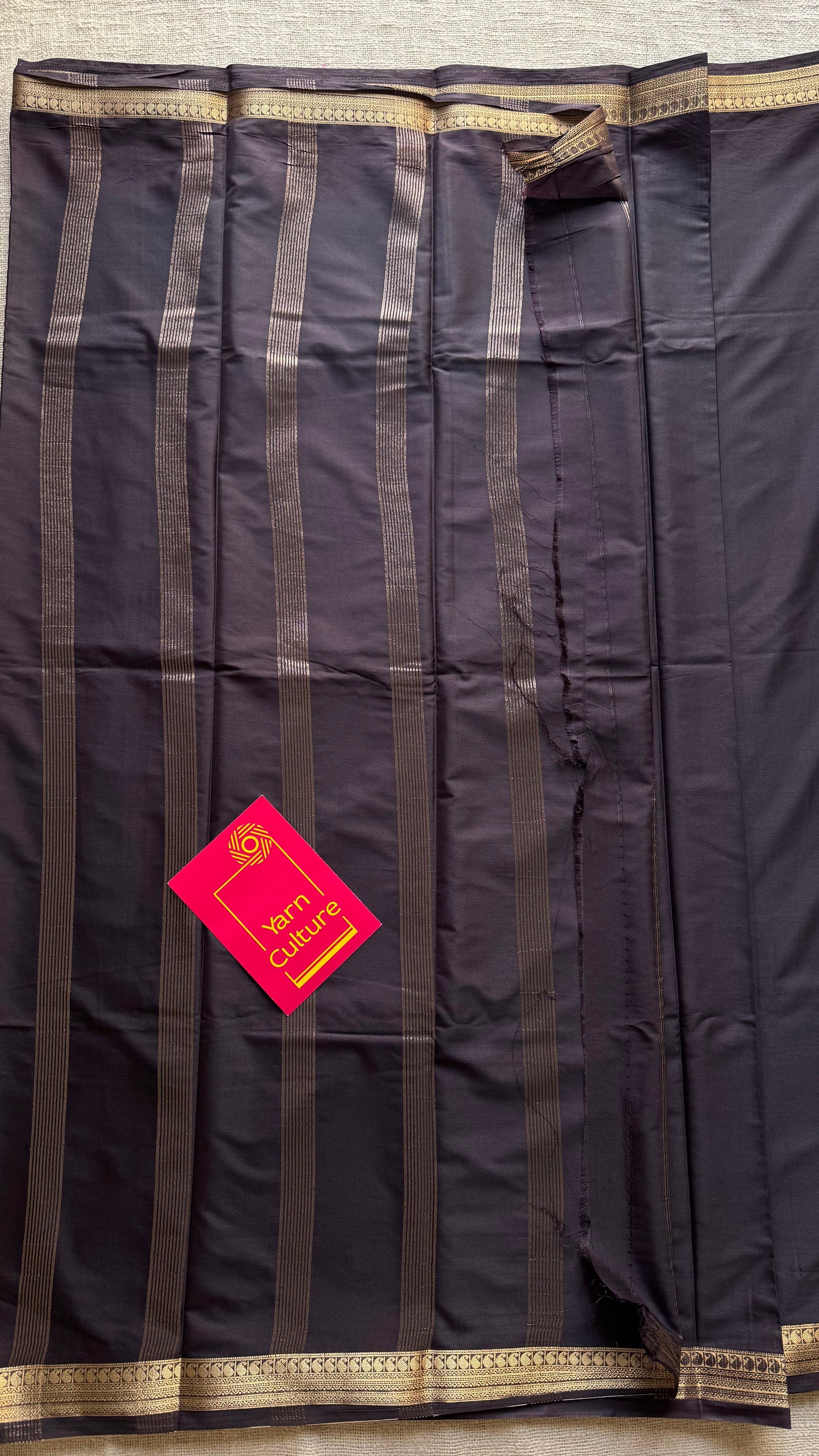 Brownish dark grey Mysore semi crepe silk saree - YCLOKFE234