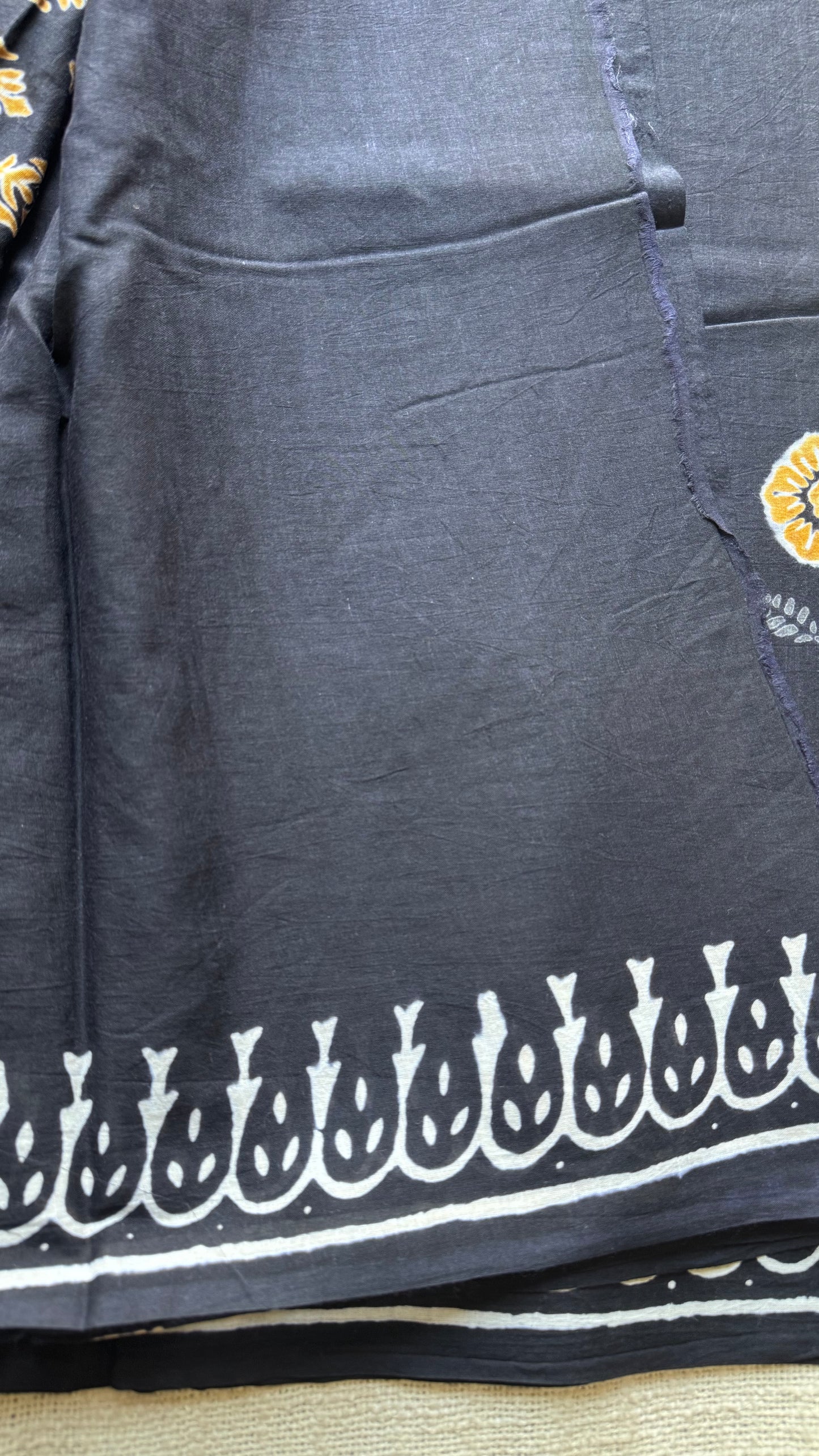 Midnight Marigold – a soft bloom of spring, block print, soft cotton - YCTOROCBP63