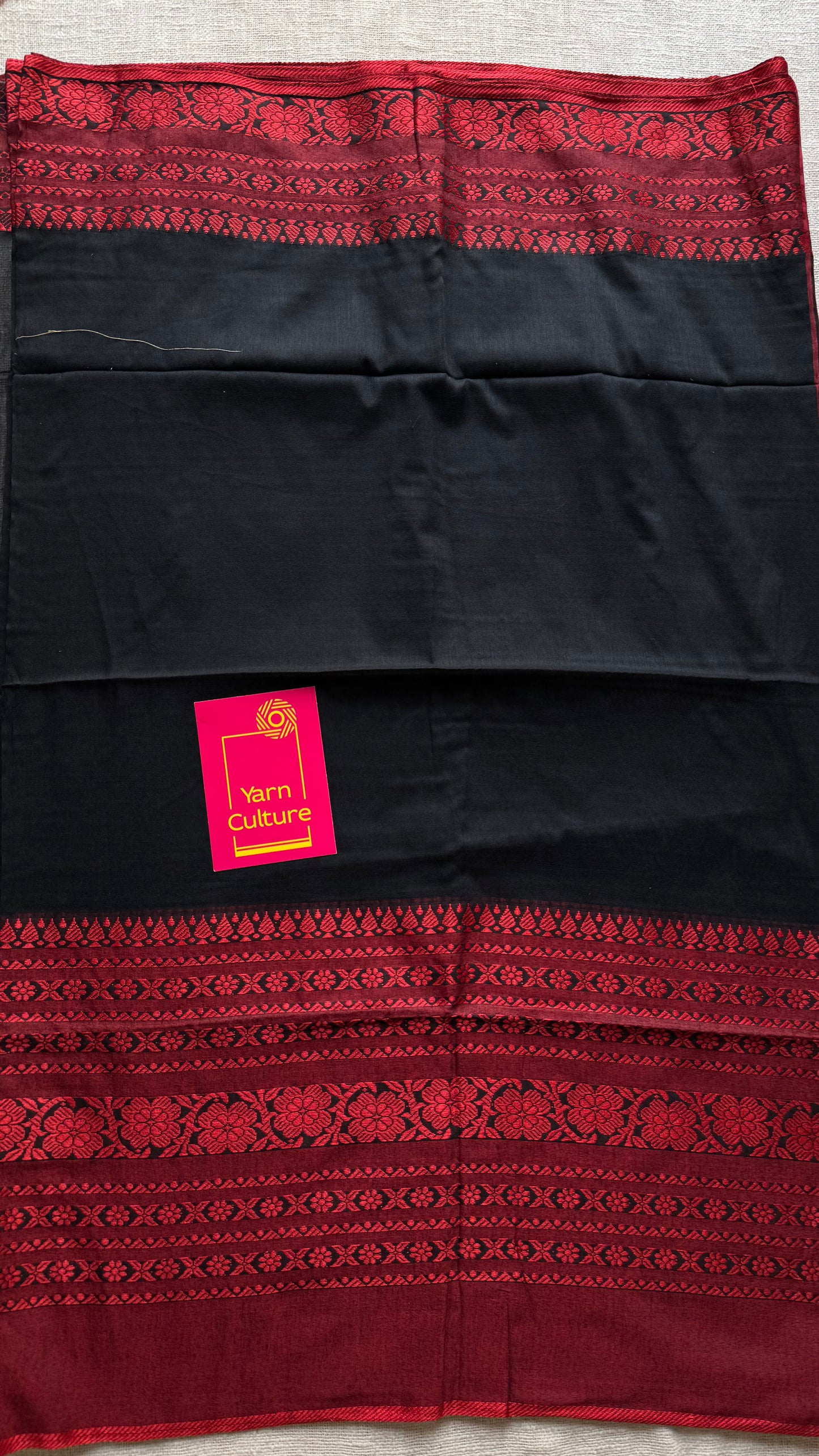 Black with red threadwork, begampuri soft cotton - YCBCBPJA196