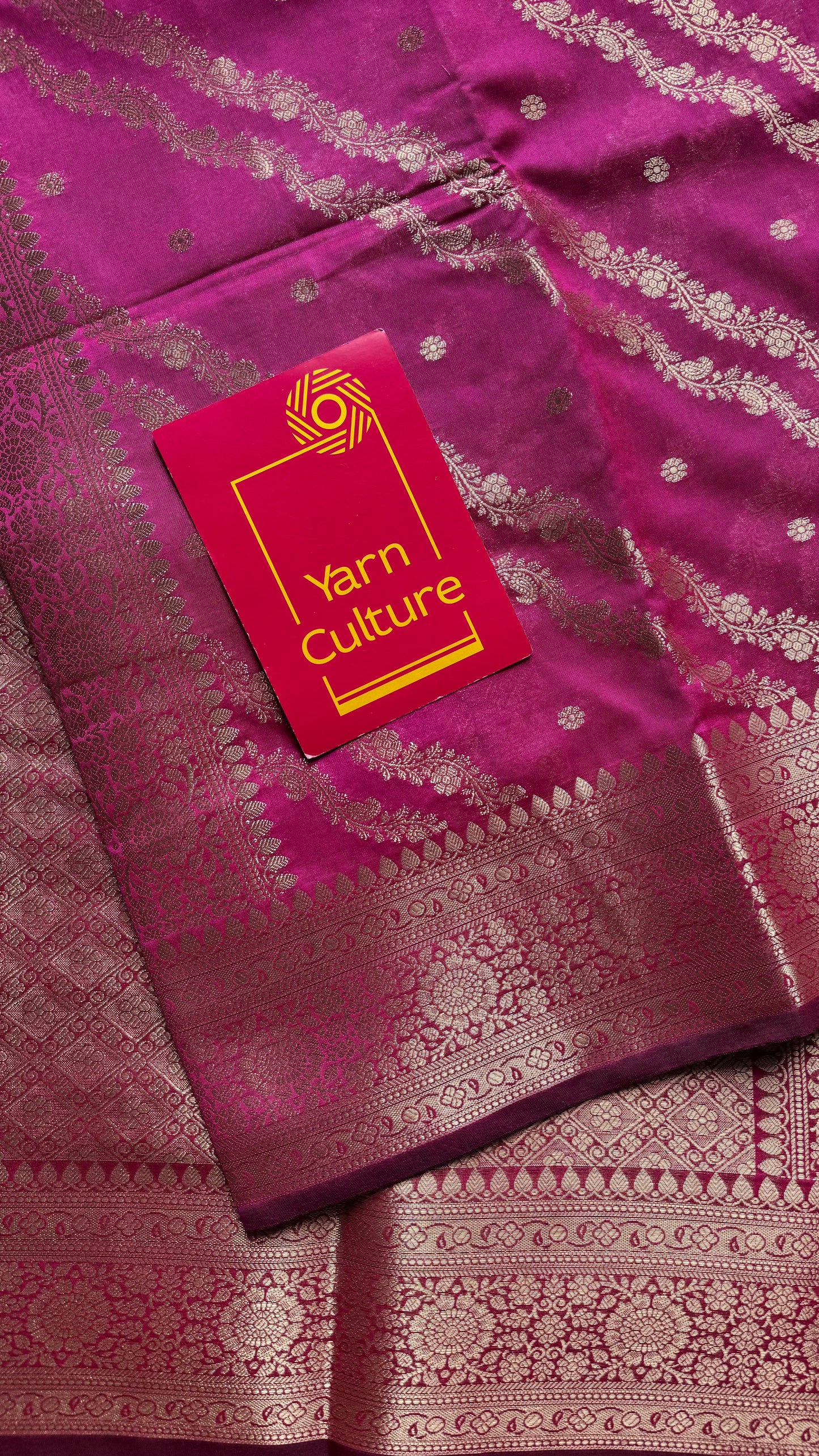 Ruby floral zari, Banarasi semi-georgette - YCDESE16