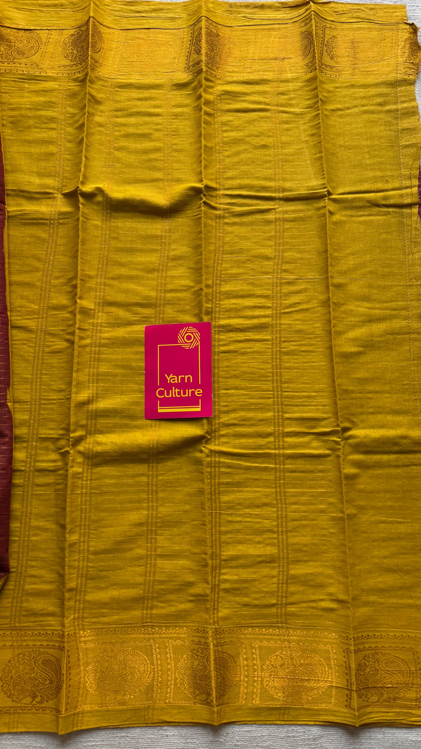 Brown with yellow contrast, zari checkered sungudi, kattuchayam dyed madurai cotton - YCCOTNMSFE333