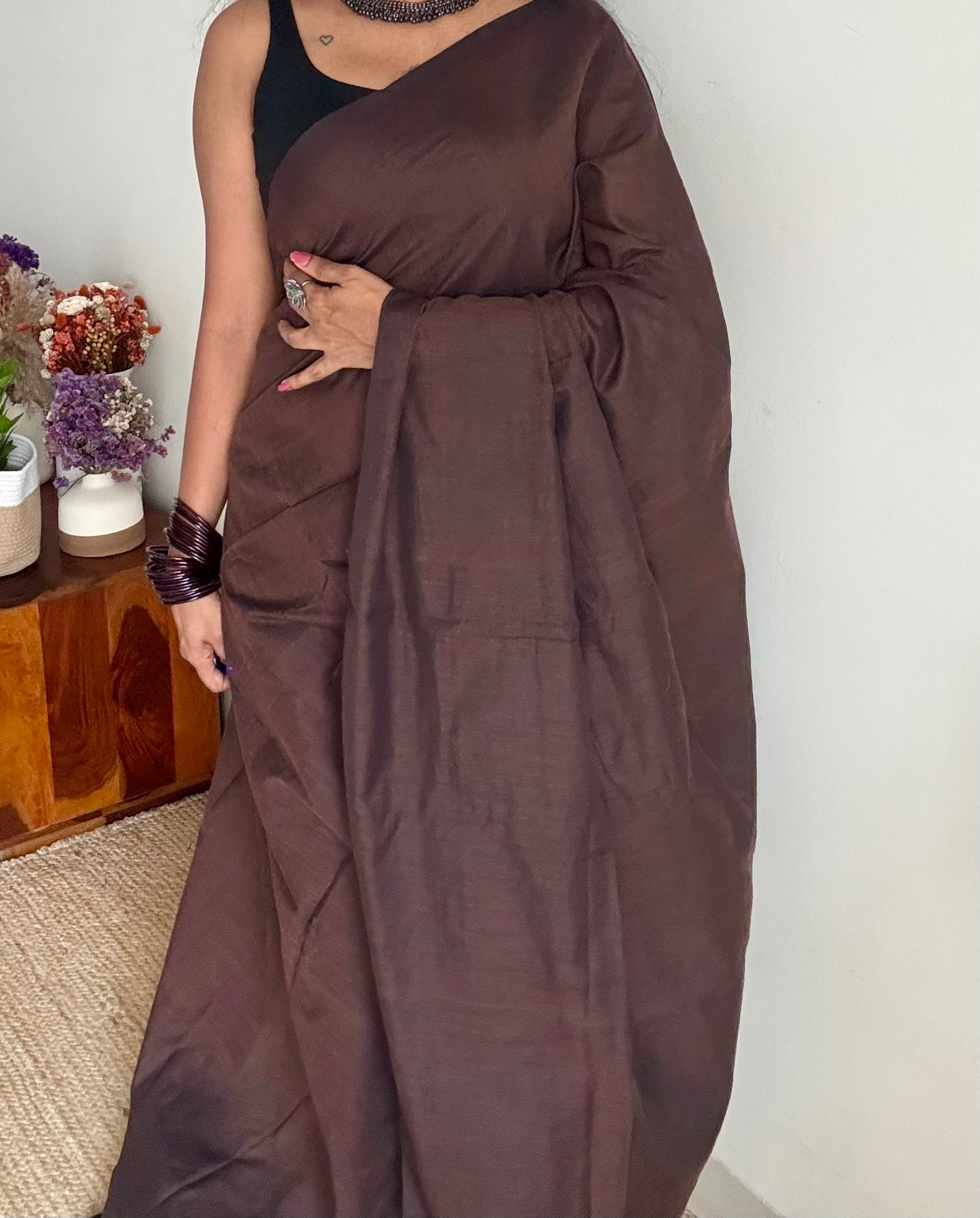 Brown soft cotton saree  - YCBCKCAP22