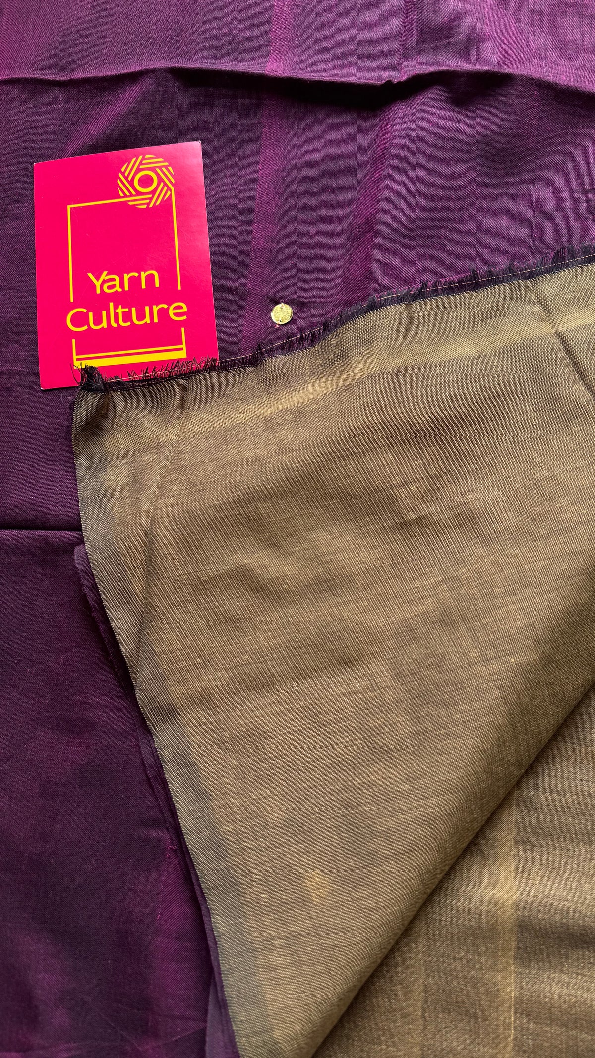 Wine with warm grey contrast pallu, gini sequins, soft cotton saree - YCBCSCOC02
