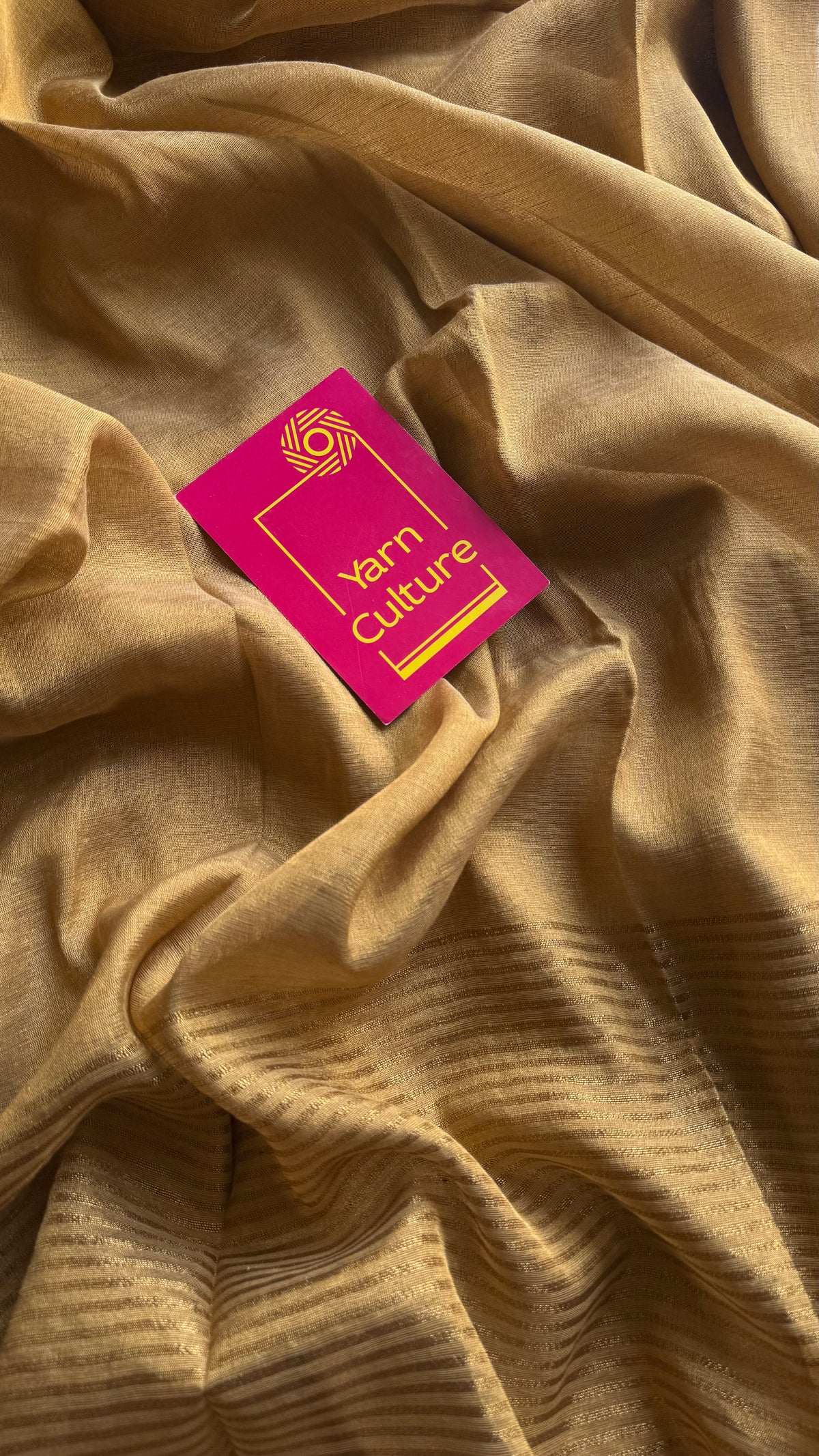 Plain gold, dual tone metallic tissue linen saree - YCBCLTOC60