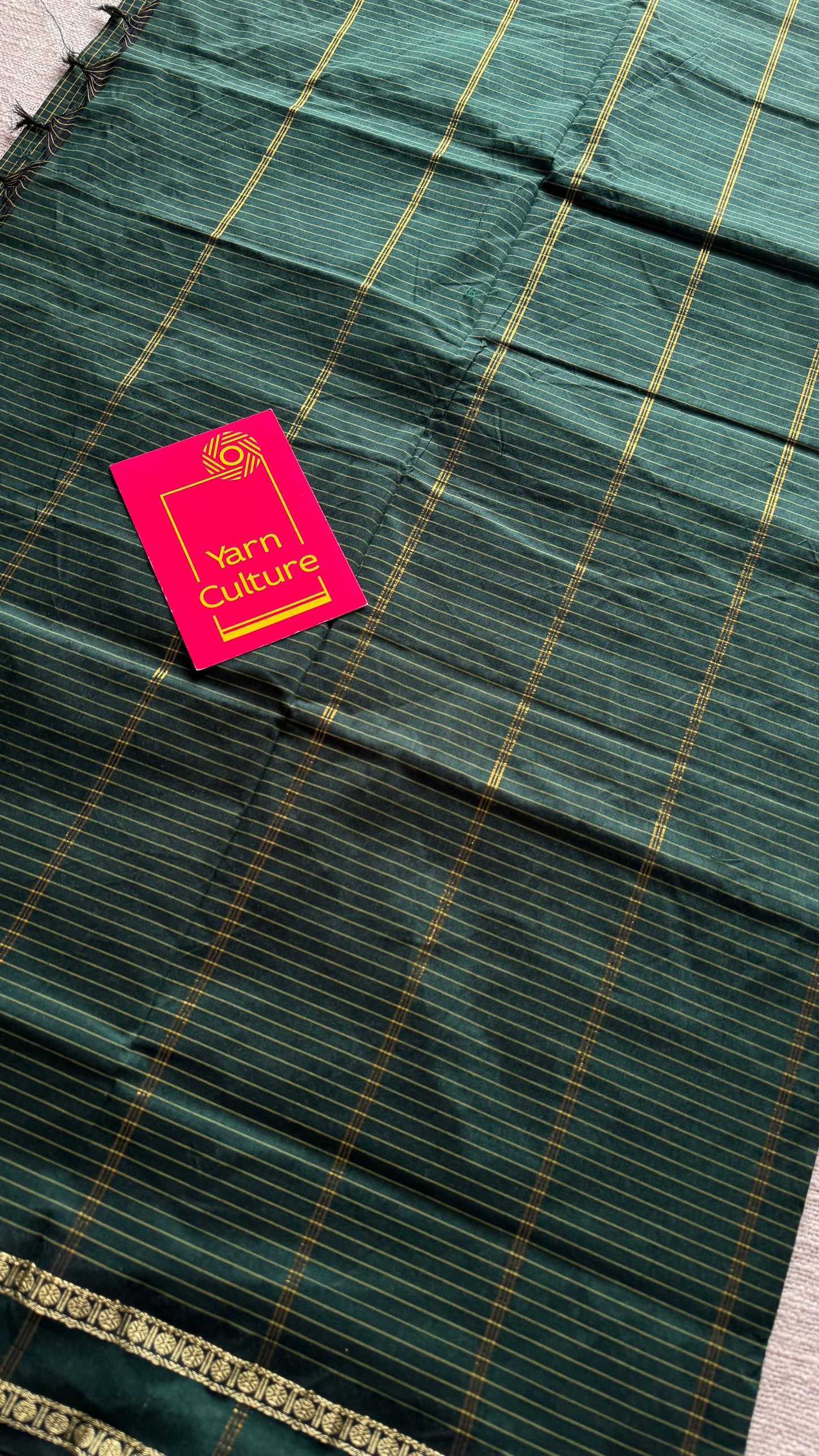 Dark green, arani checks, cotton silk - YCCOTNJUAR08