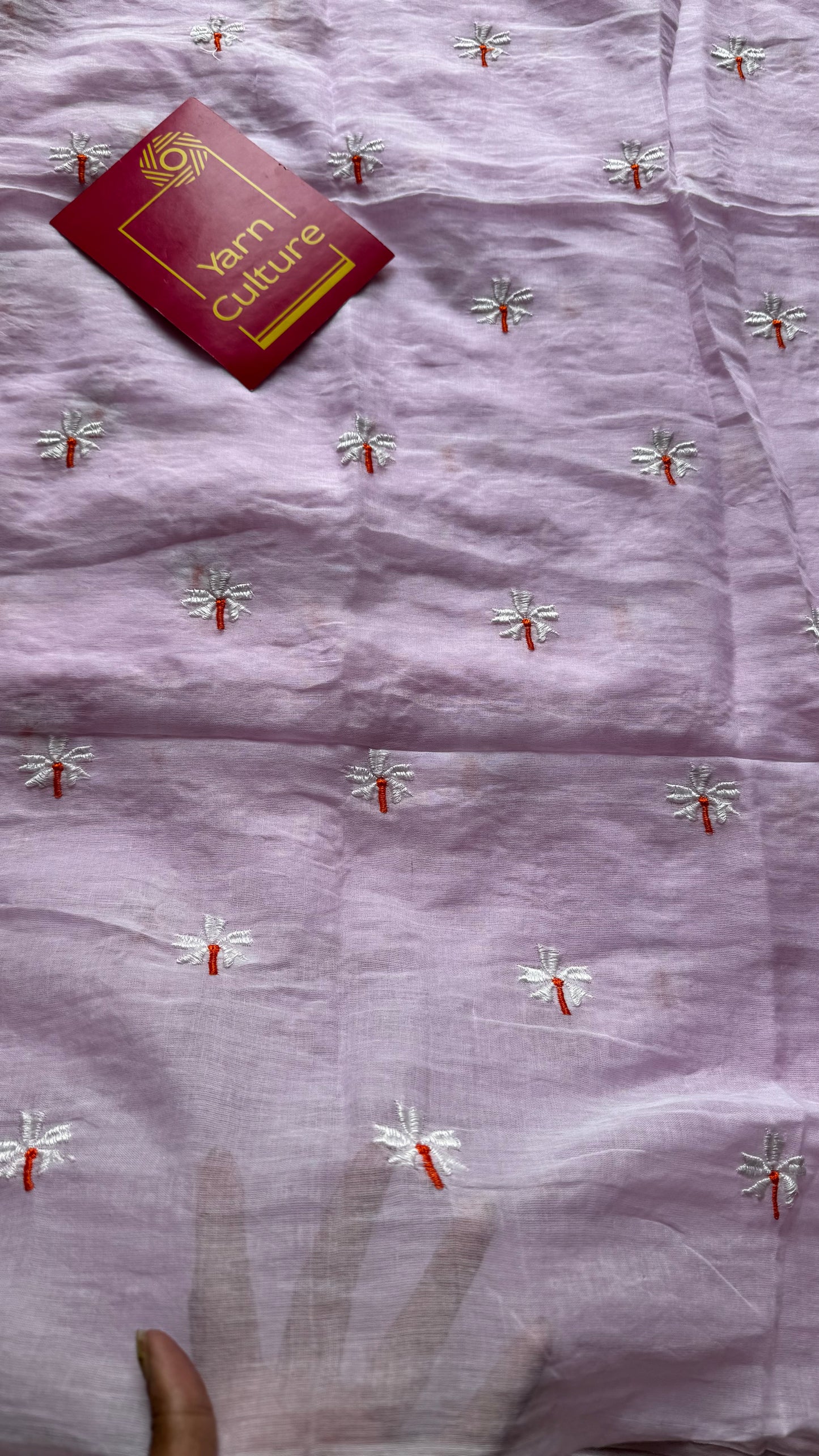 Light pink parijat mul cotton saree  - YCBCMCAP36