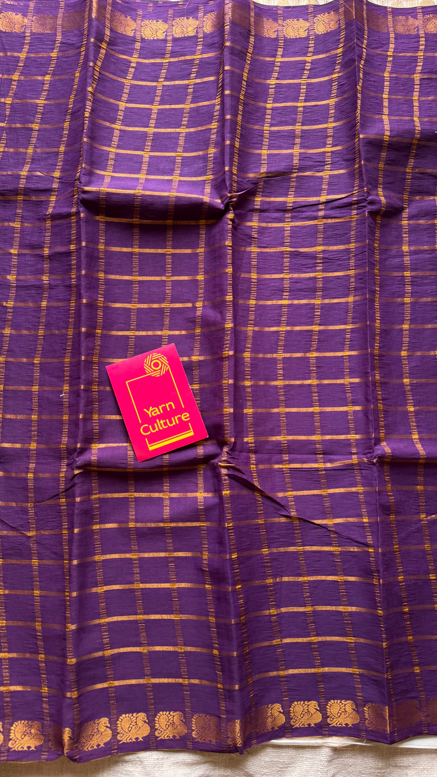 Purple pavithra kattam kattuchayam dyed madurai cotton saree - YCCOTNMSAP127