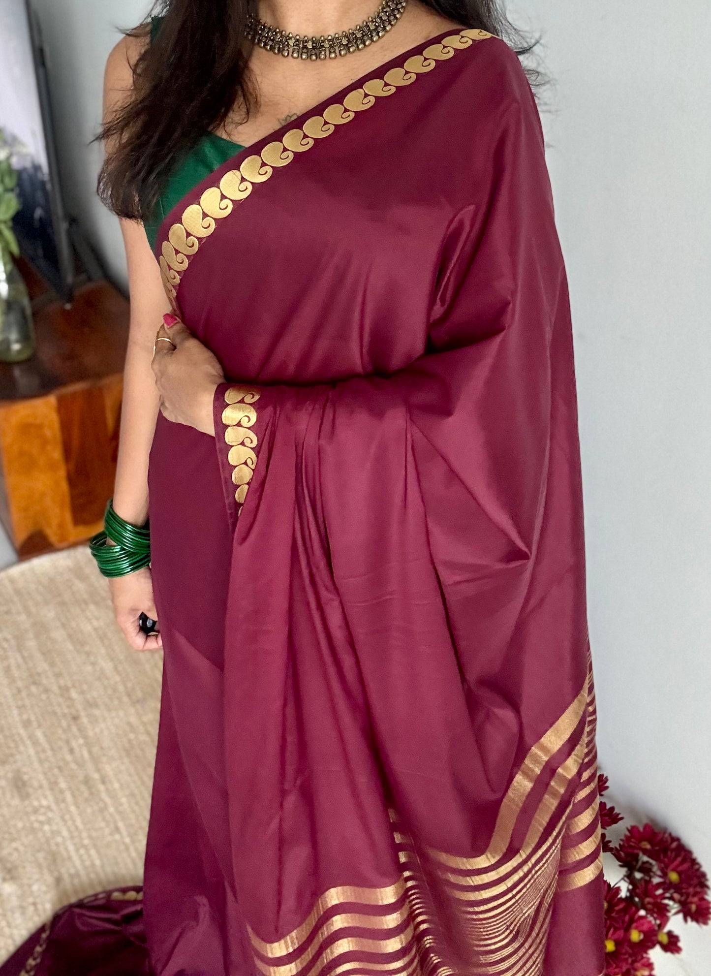 Brown Mysore semi-silk - YCDESE32