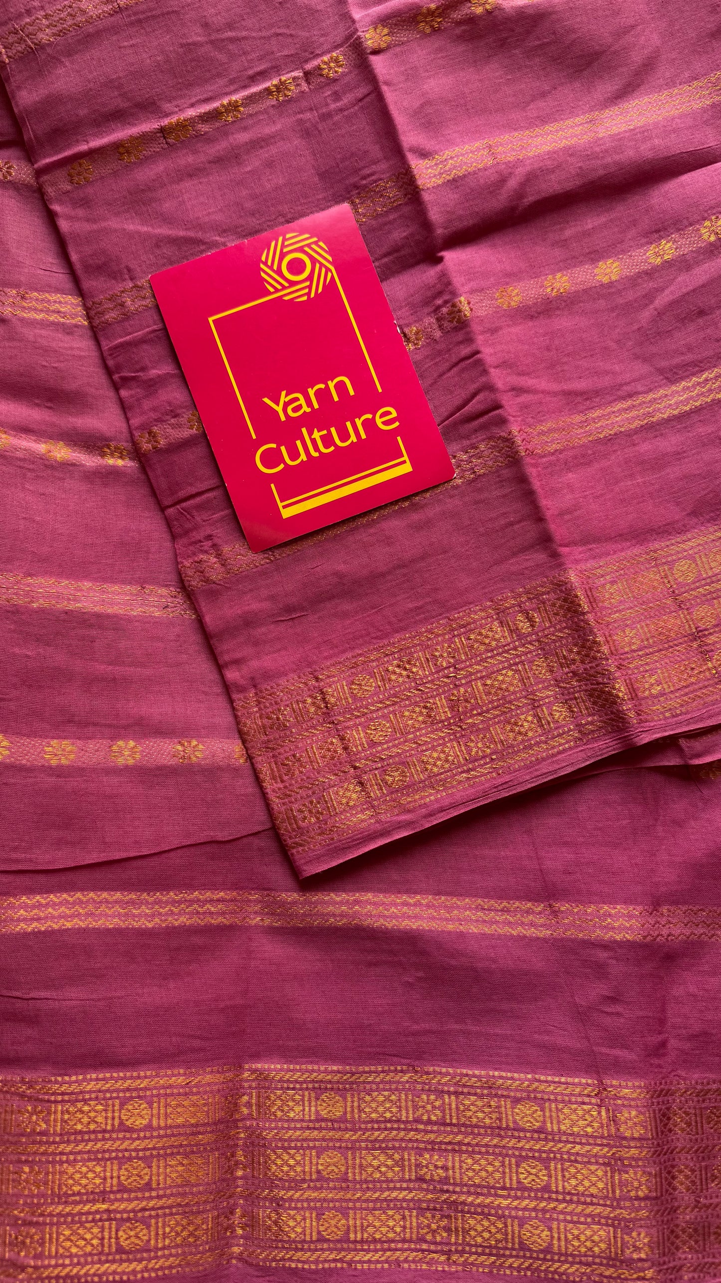 Dusty pink floral patterned velthaari, kattuchayam dyed madurai cotton saree  - YCCOTNMSAP214