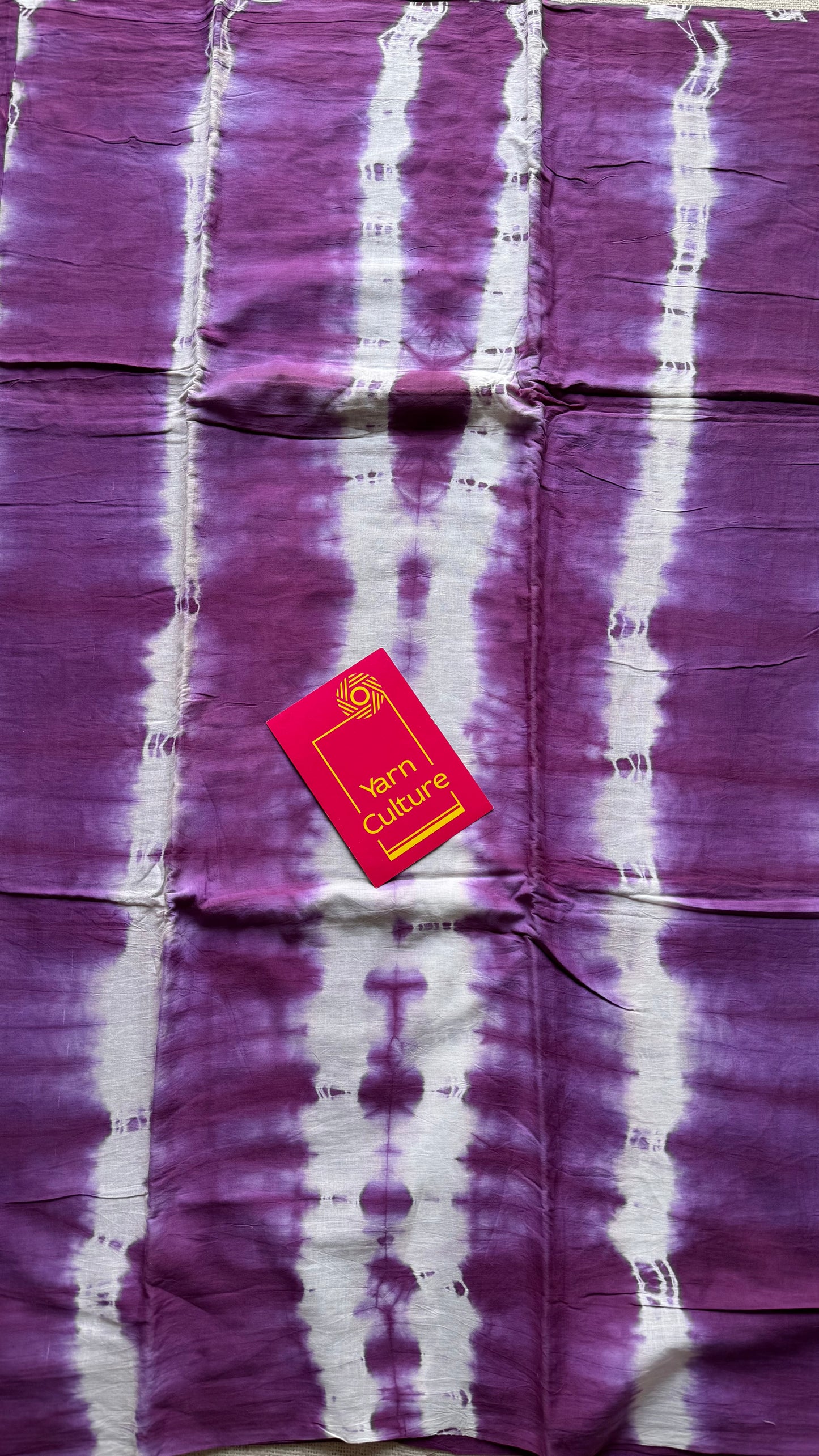 Purple with white tie and dye pattern, soft cotton saree - YCTORCMA04