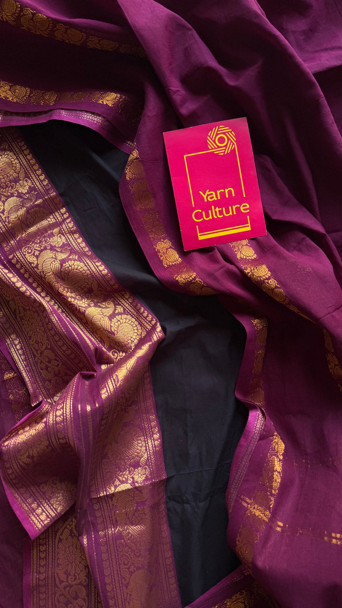 Purple pink (vadamalli) with black, sungudi and chettinad cotton half and half saree - YCCOTNIDOC129