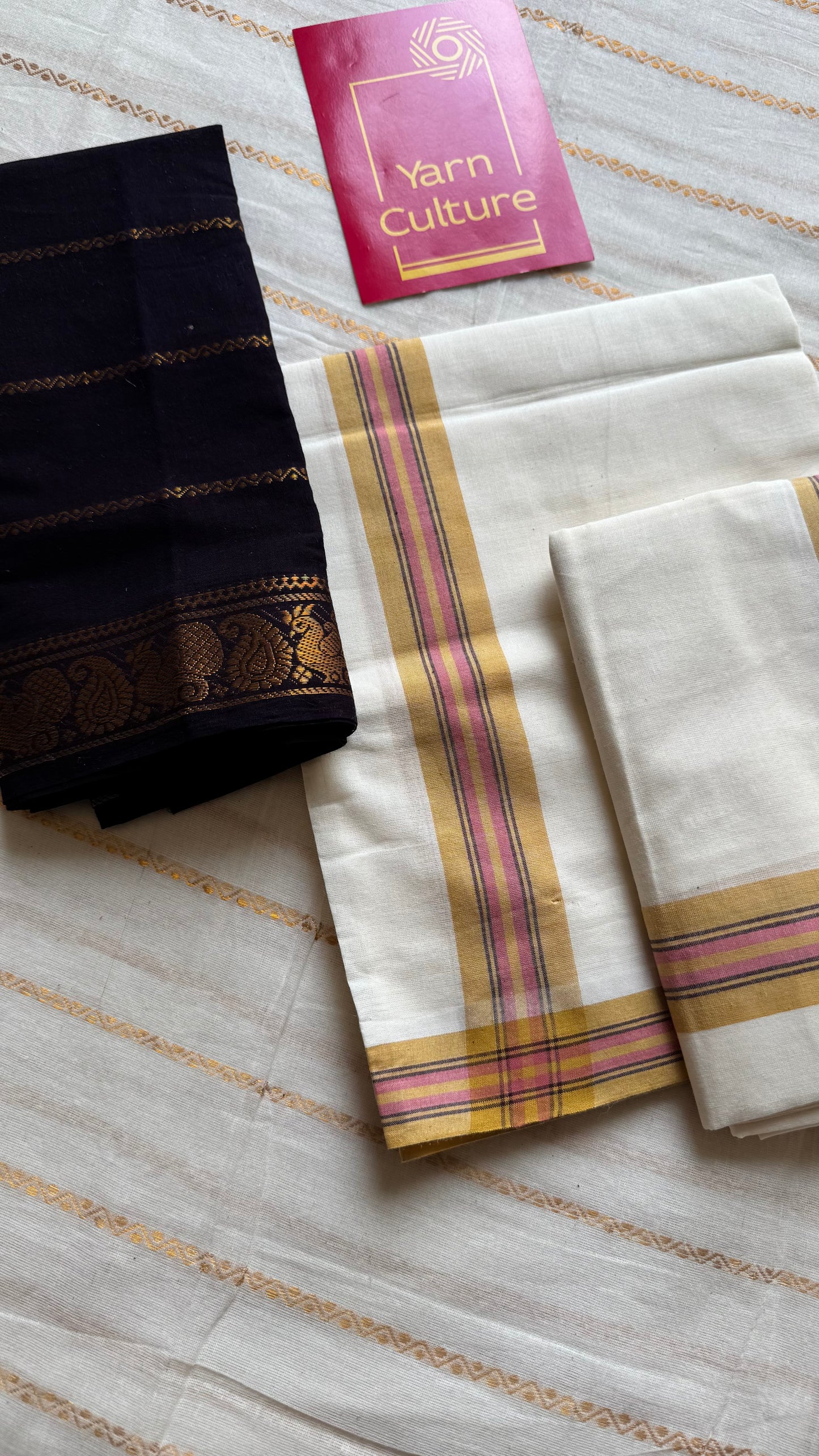 Set mund, yellow with dark brown lines - YCIEON122