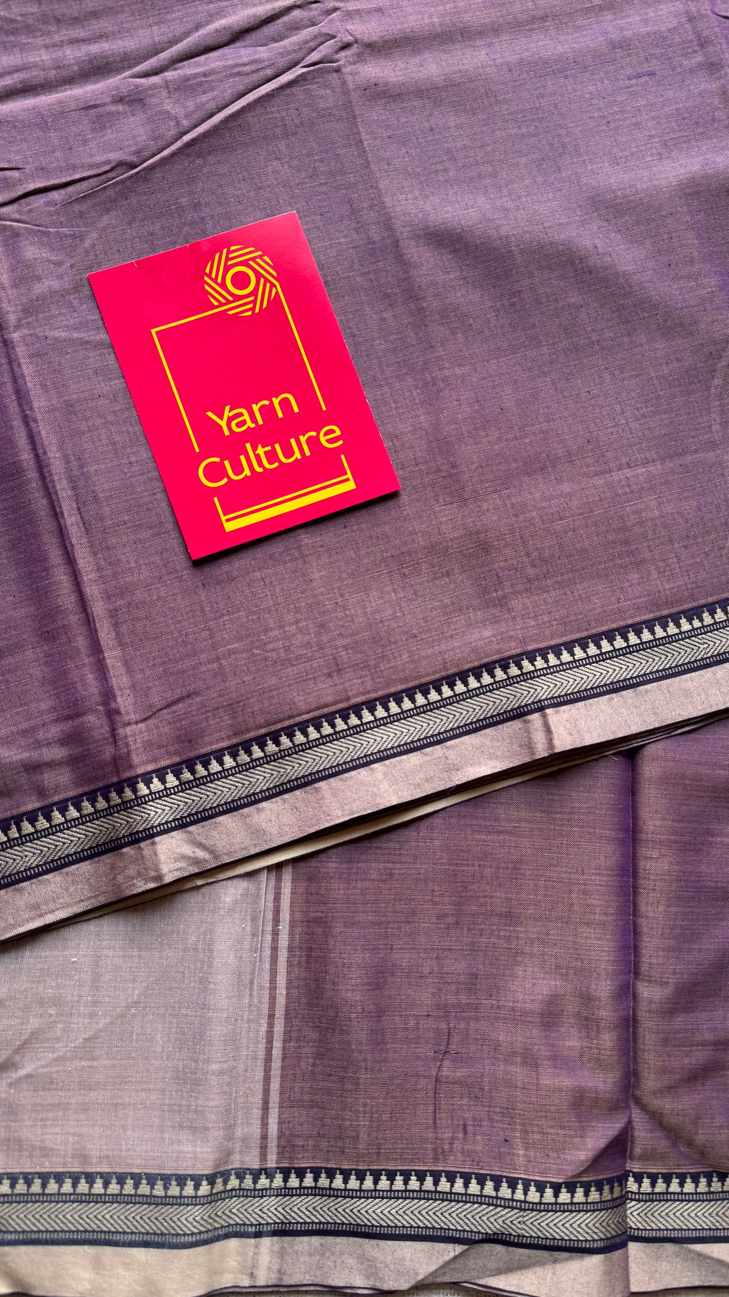 Lilac pink border narayanpet saree, soft cotton - YCWOTDNPFE36