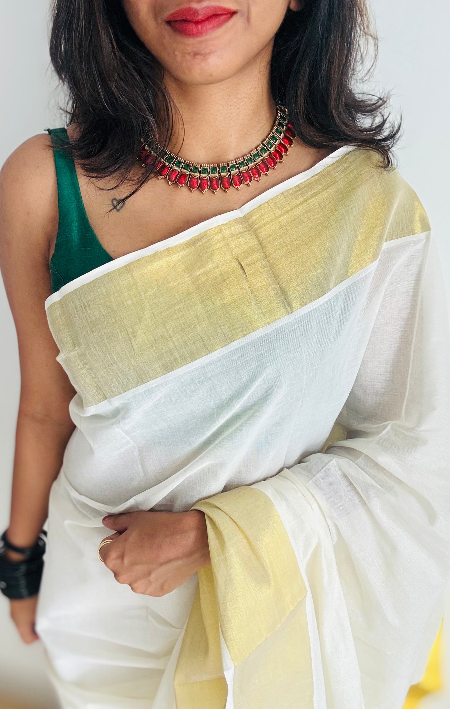 Red nagapadam necklace with jhumkas - YCAGC137