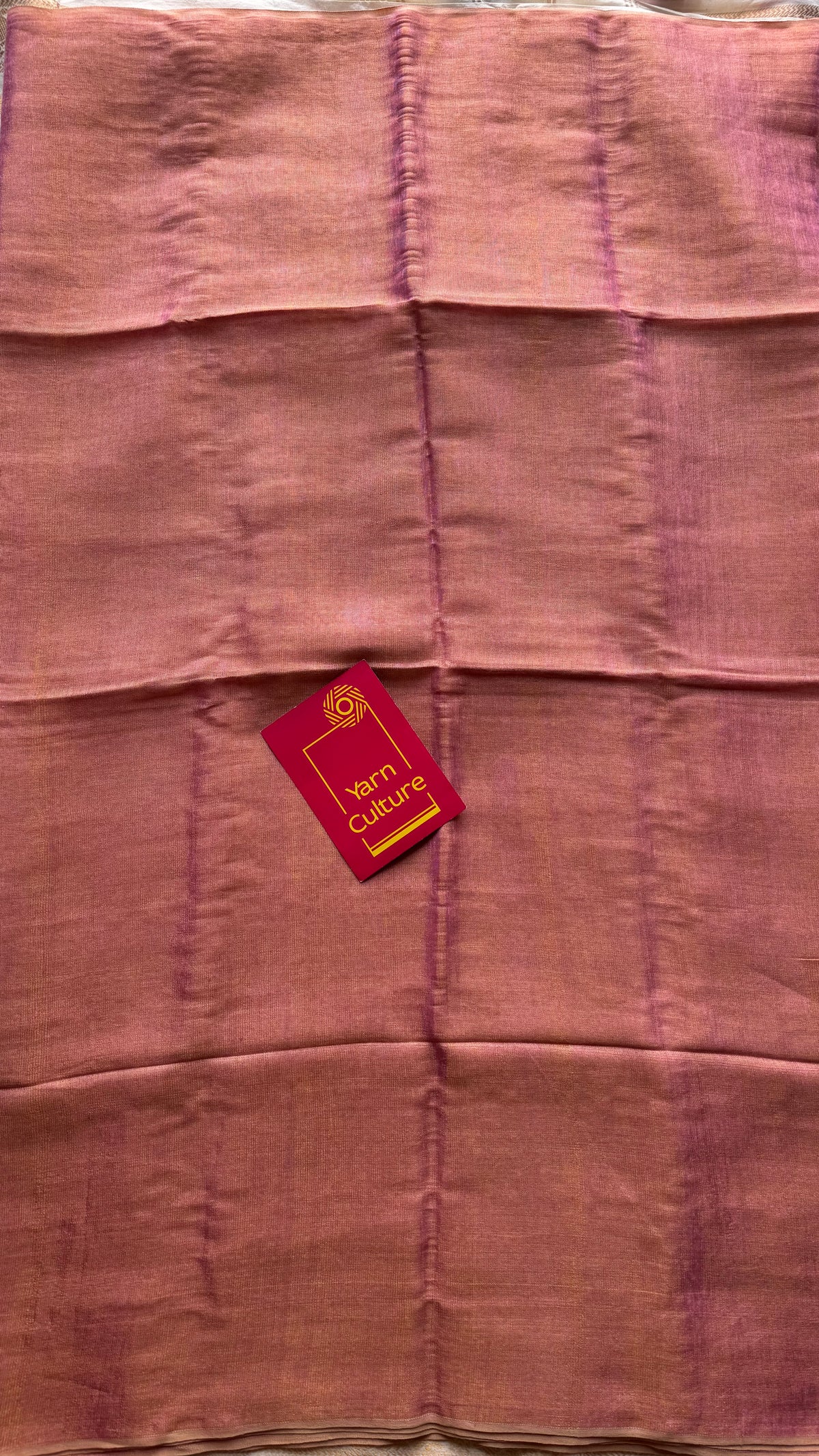 Onion pink with gold, dual tone metallic tissue linen saree - YCBCLTOC54