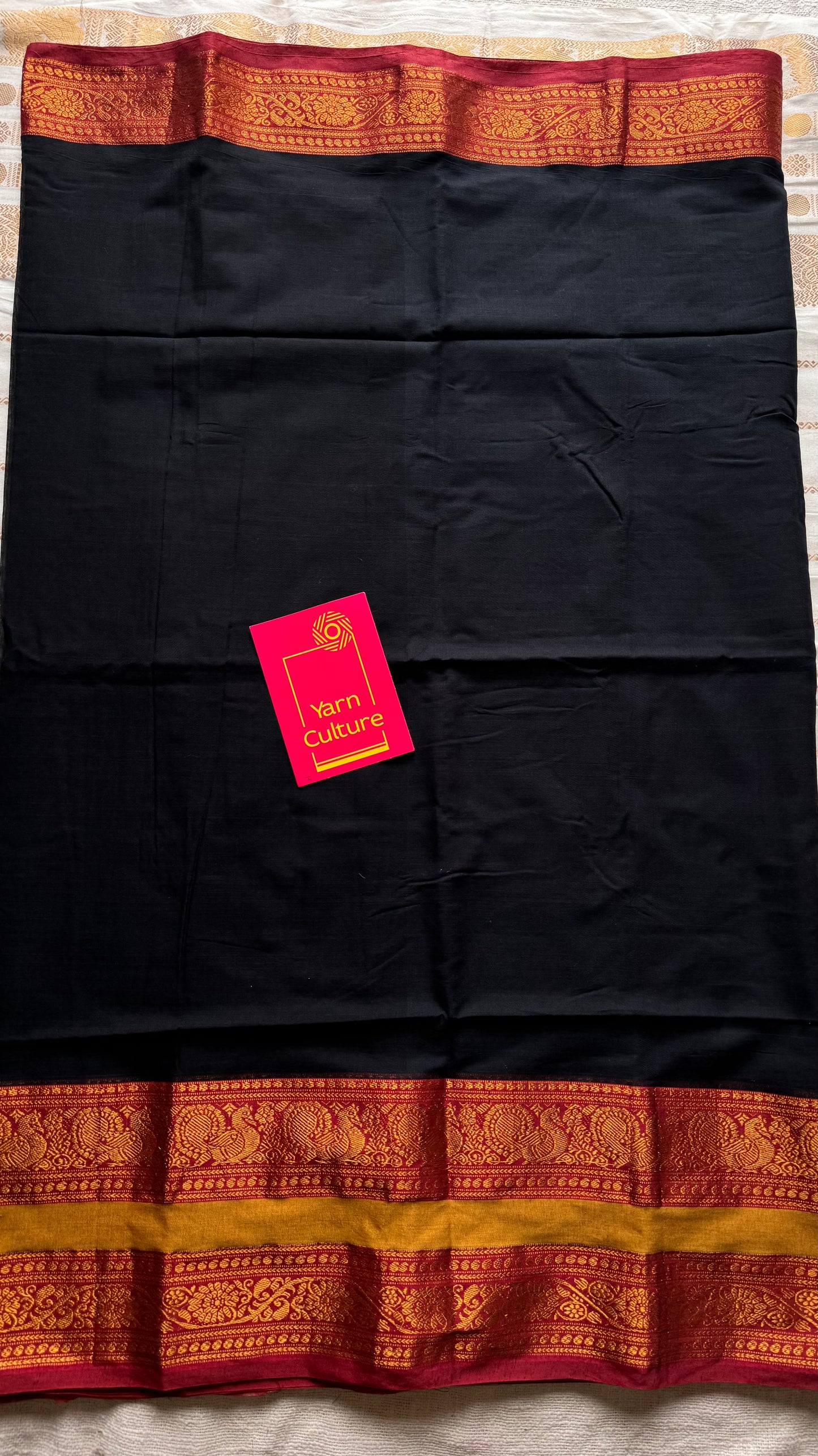 Black with red wide border, narayanpet soft cotton saree - YCWOTDAUG06