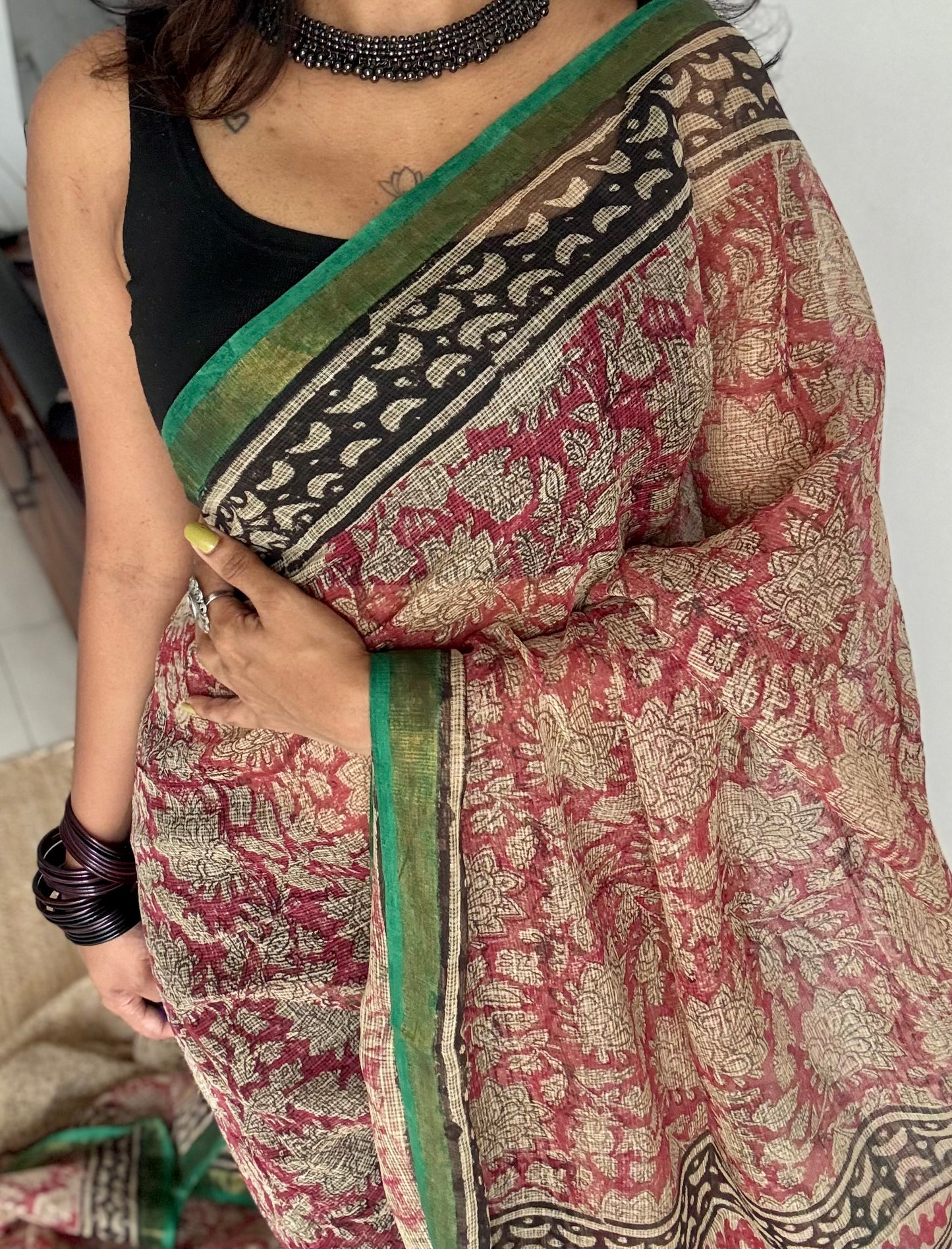 Pankhuri, Kota Doria with zari border - YCTOROCBP74