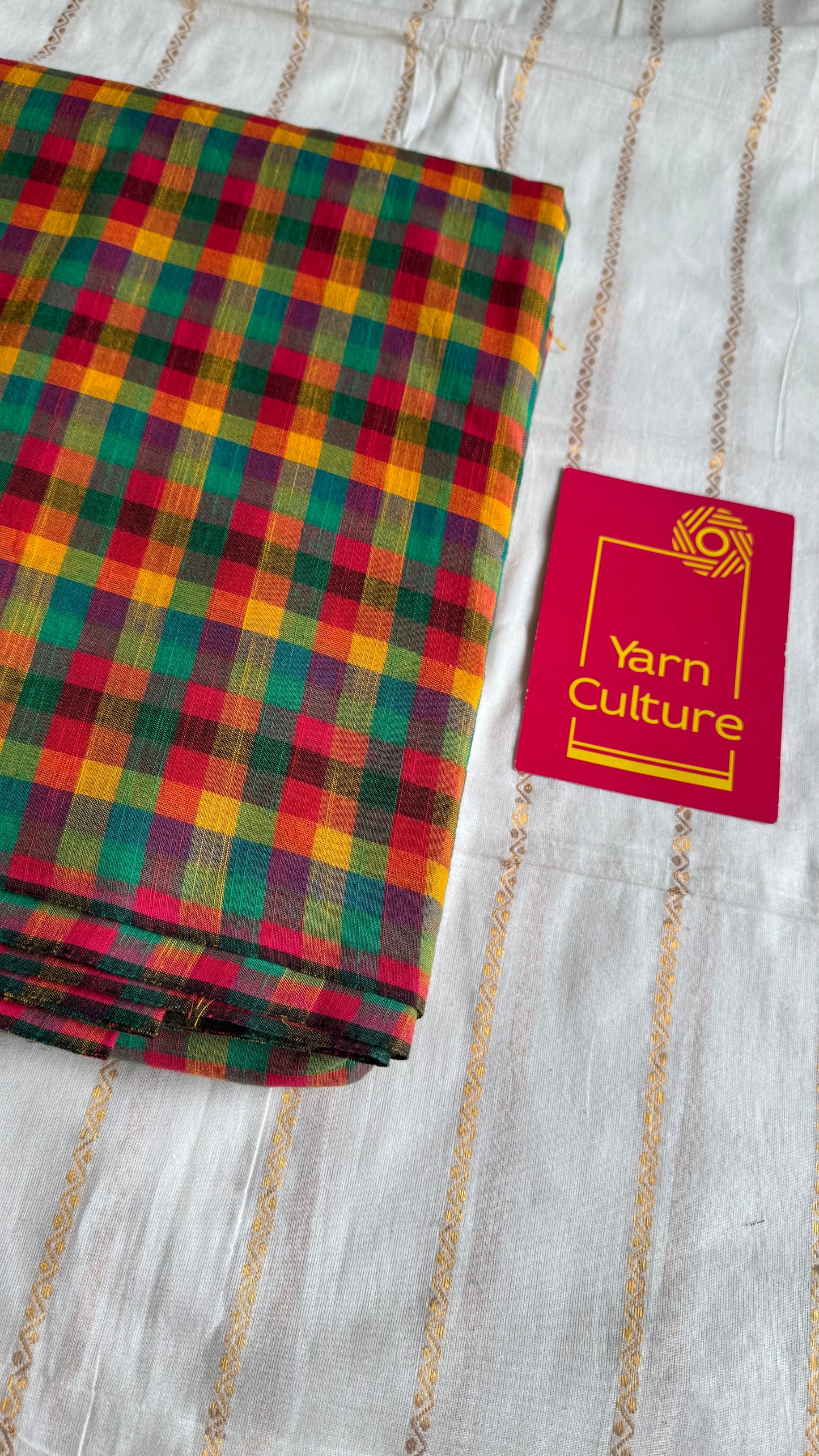 Multicoloured Madras Checks in Pure Cotton Fabric - YCSEFB03