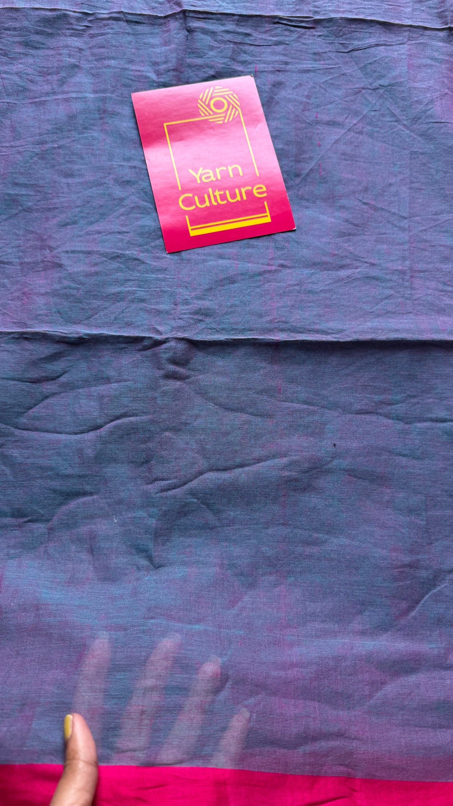 Dark lilac dual tone with pink and dark pink border mul cotton saree - YCBCMCFE227