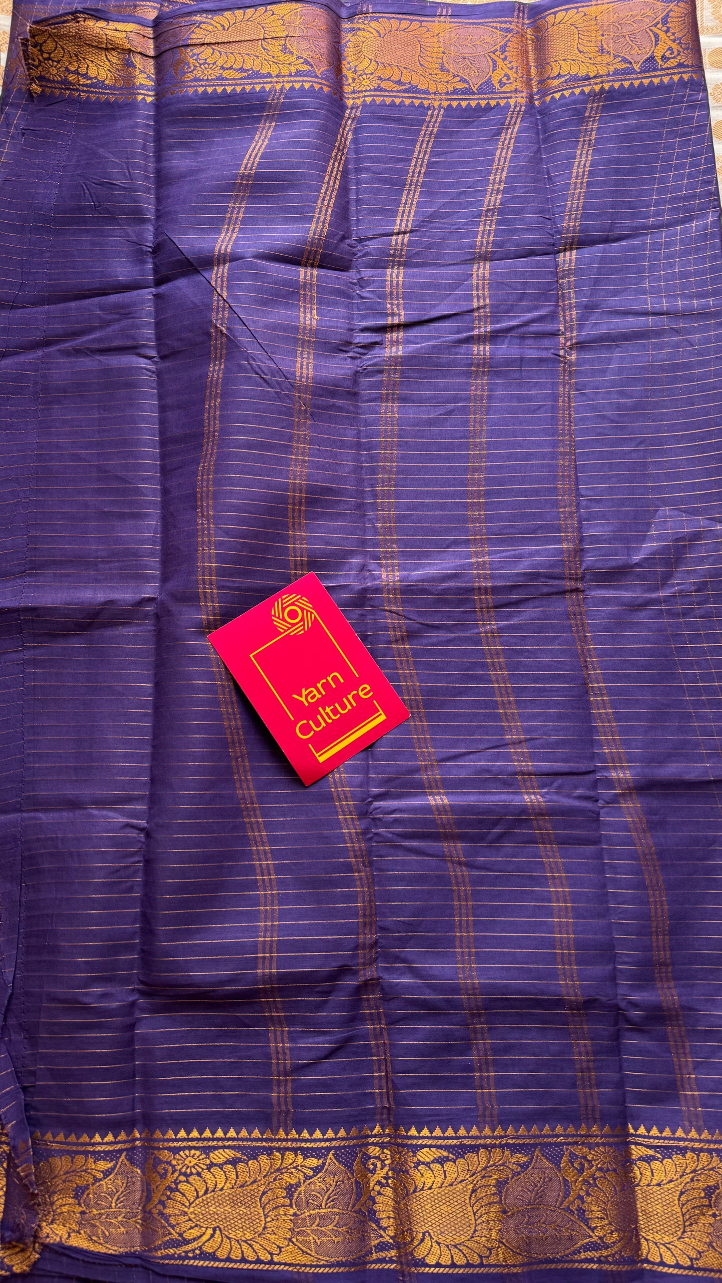 Purple zari checkered sungudi, kattuchayam dyed madurai cotton - YCCOTNMSAP118