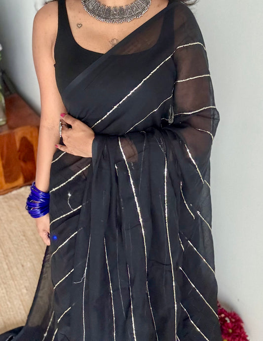 Black mul with silver sequins - YCBCMCLSE59