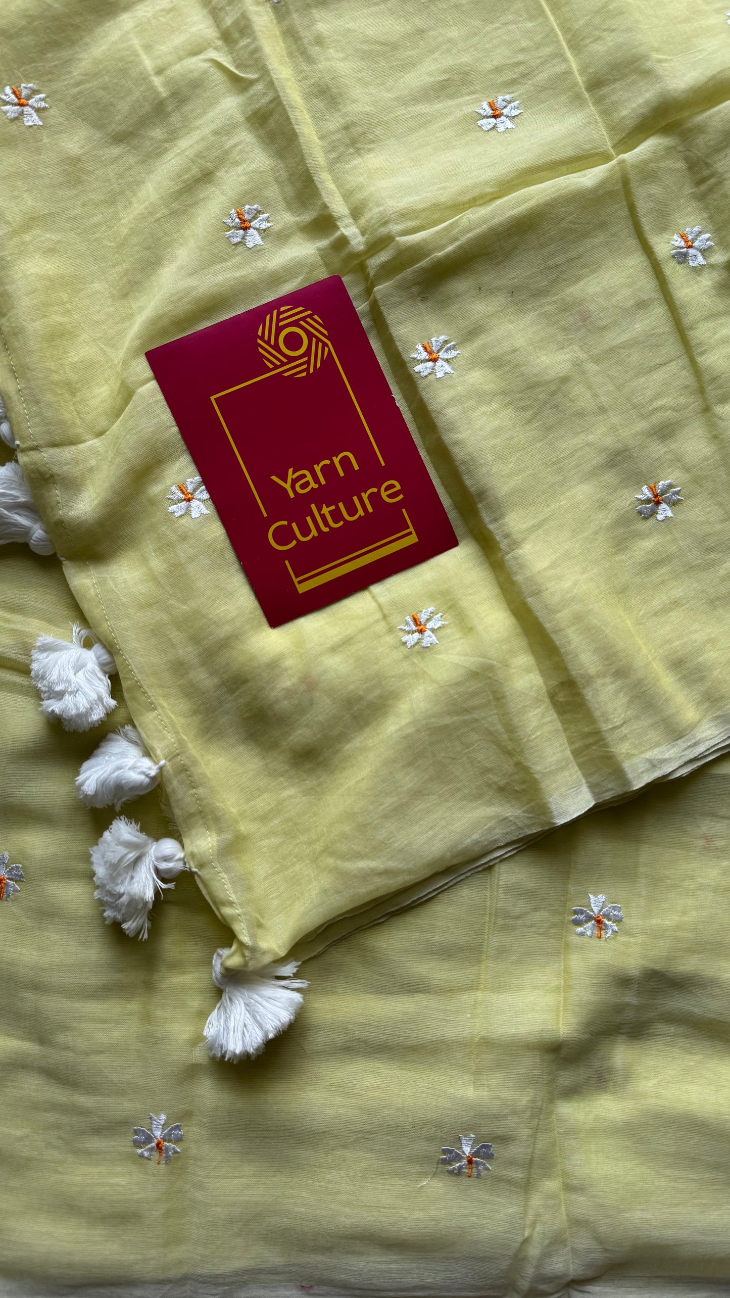 Light yellow parijat soft mul cotton saree  - YCBCMCAP29