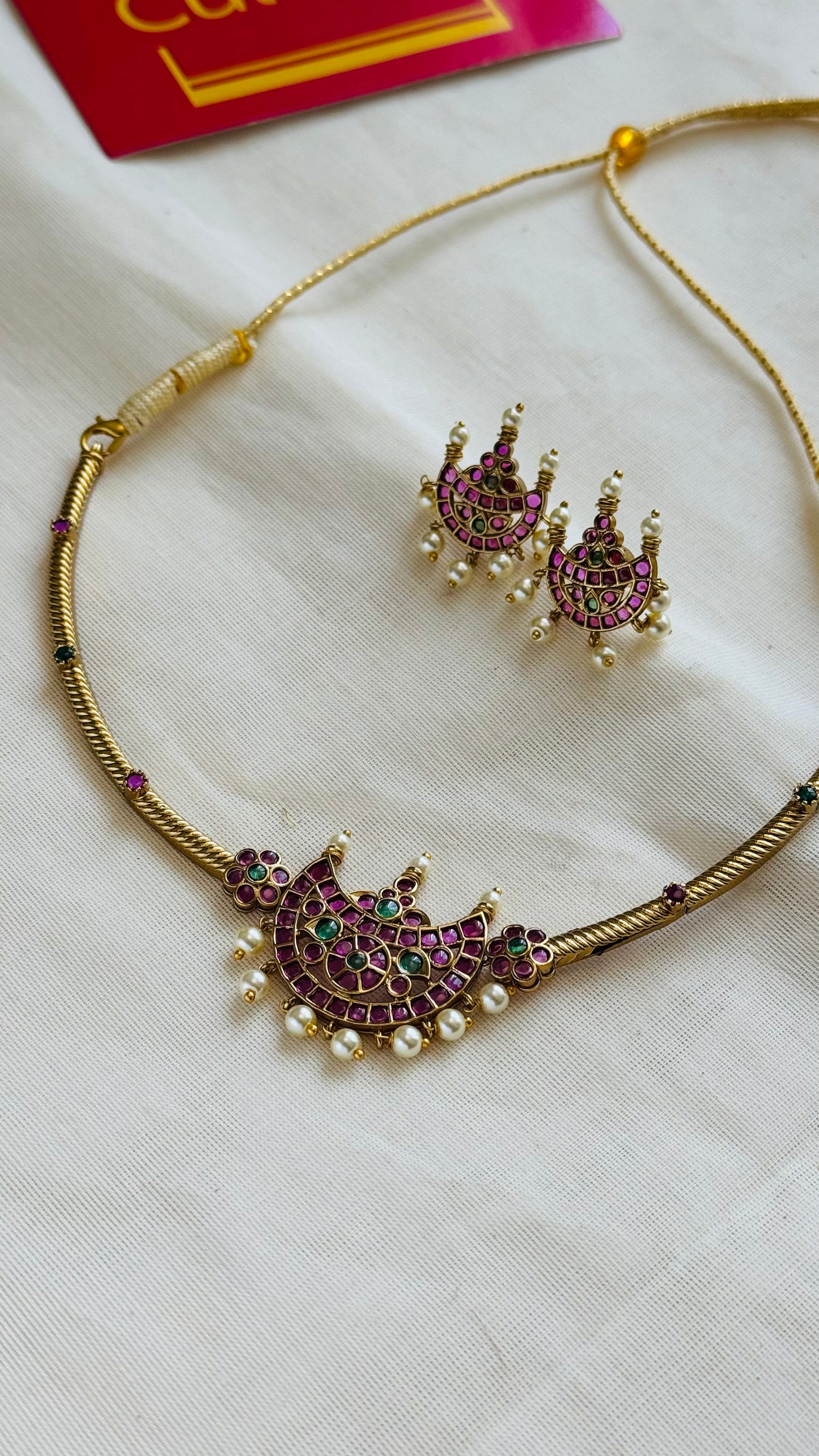 Kemp attigai with earrings - YCGPNP748
