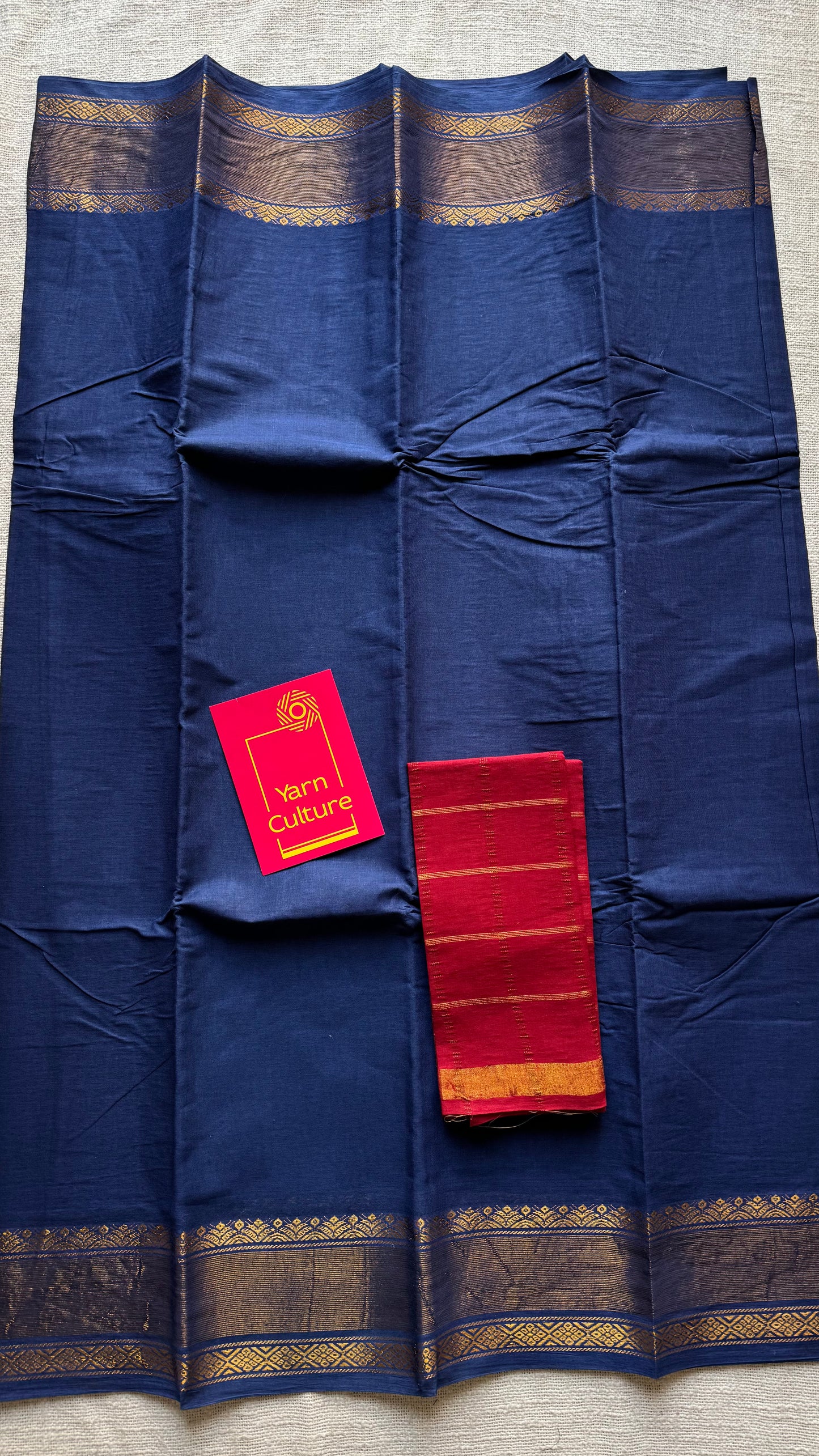 Navy blue kattuchayam dyed madurai soft cotton - YCCOTNSUDE140