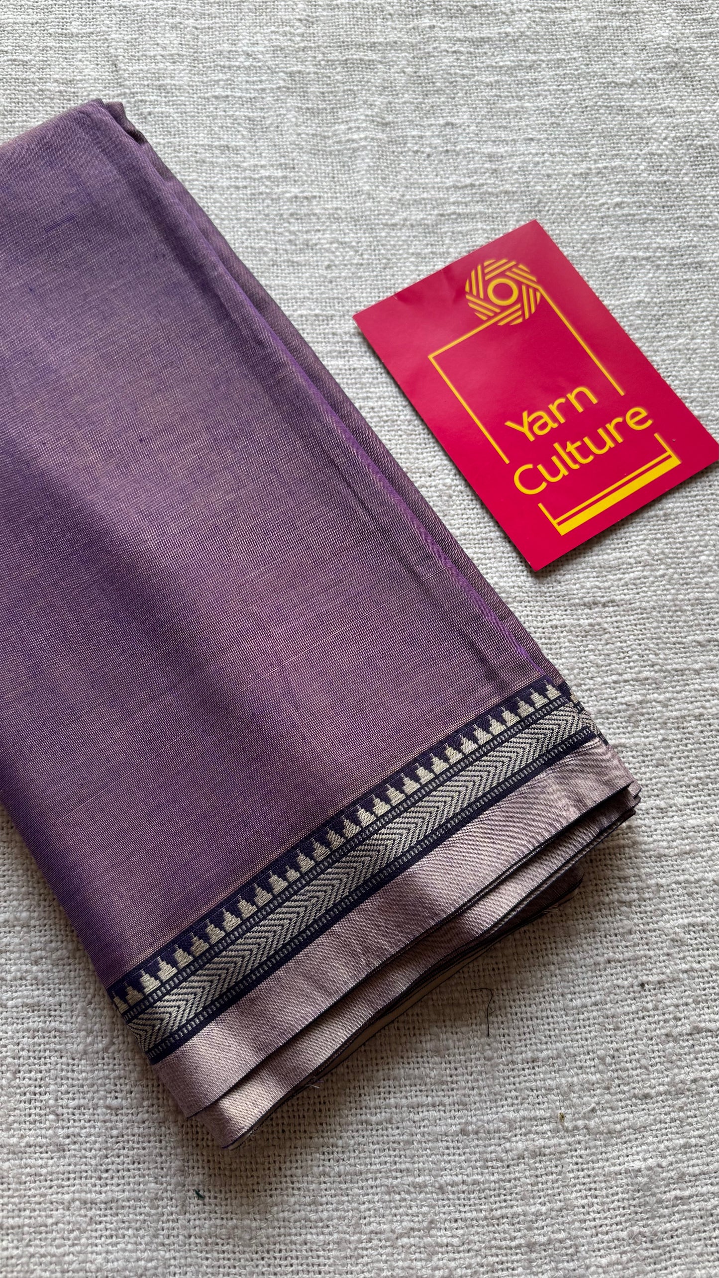 Lilac pink border narayanpet saree, soft cotton - YCWOTDNPFE36