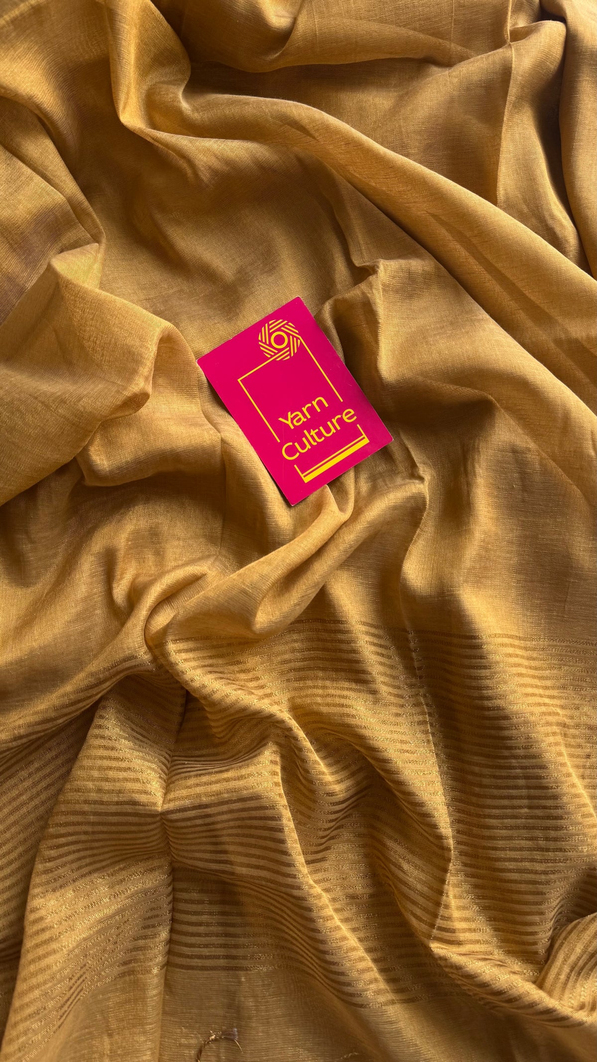 Plain gold, dual tone metallic tissue linen saree - YCBCLTOC60