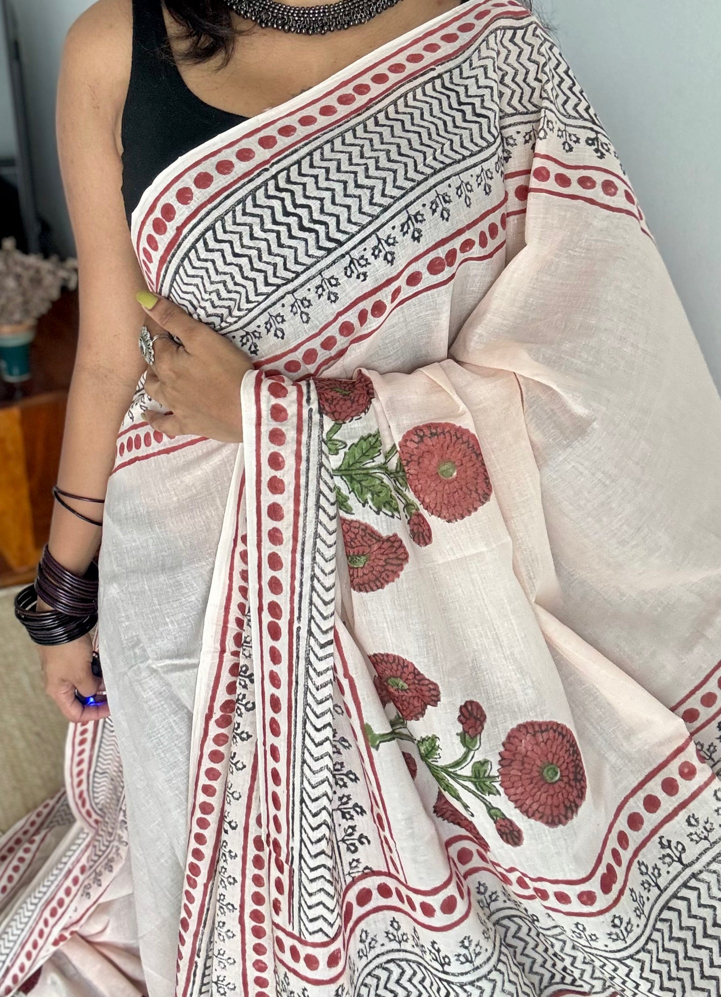 Gulbahar – a soft bloom of spring, block print, soft cotton - YCTOROCBP61