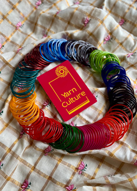 Glass Bangles, set of 12 colours, each comes as a set of 12 units, total 144 bangles in a set - YCBANGL01