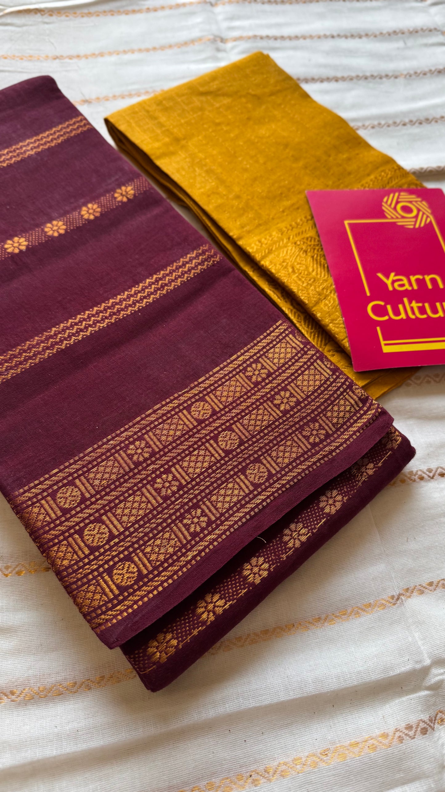 Maroon floral patterned velthaari, kattuchayam dyed madurai cotton saree  - YCCOTNMSAP211