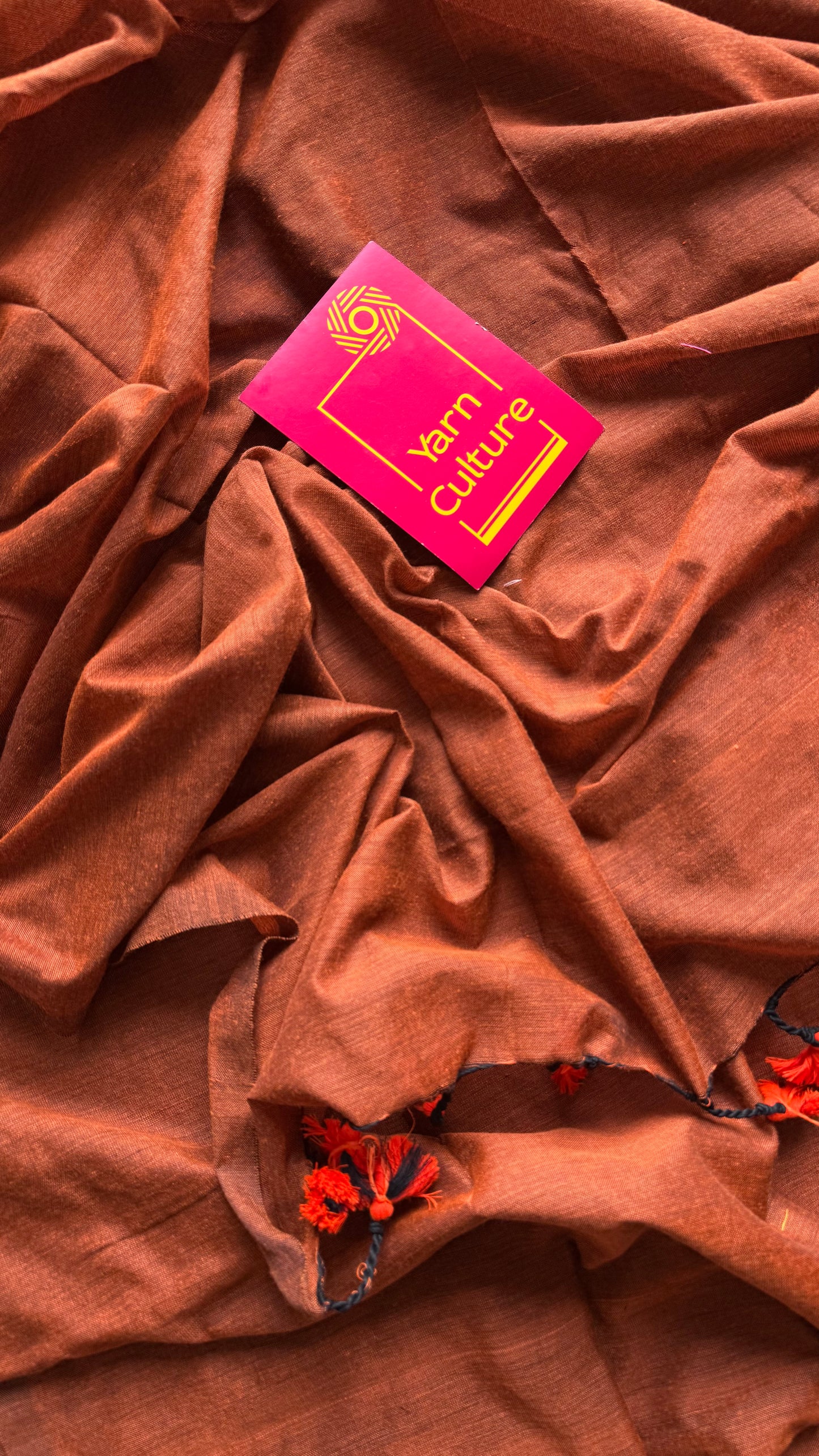 Rust orange soft cotton saree  - YCBCKCAP27