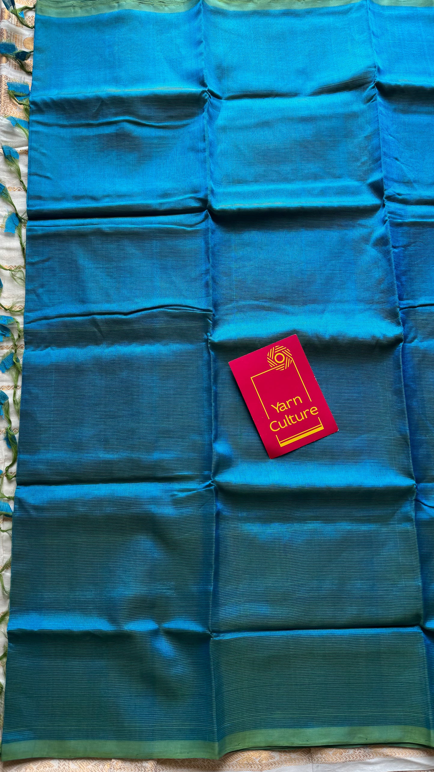Plain blue green dual tone, mangalgiri silk cotton, handwoven, soft, light weight - YCWOTDMSAP222