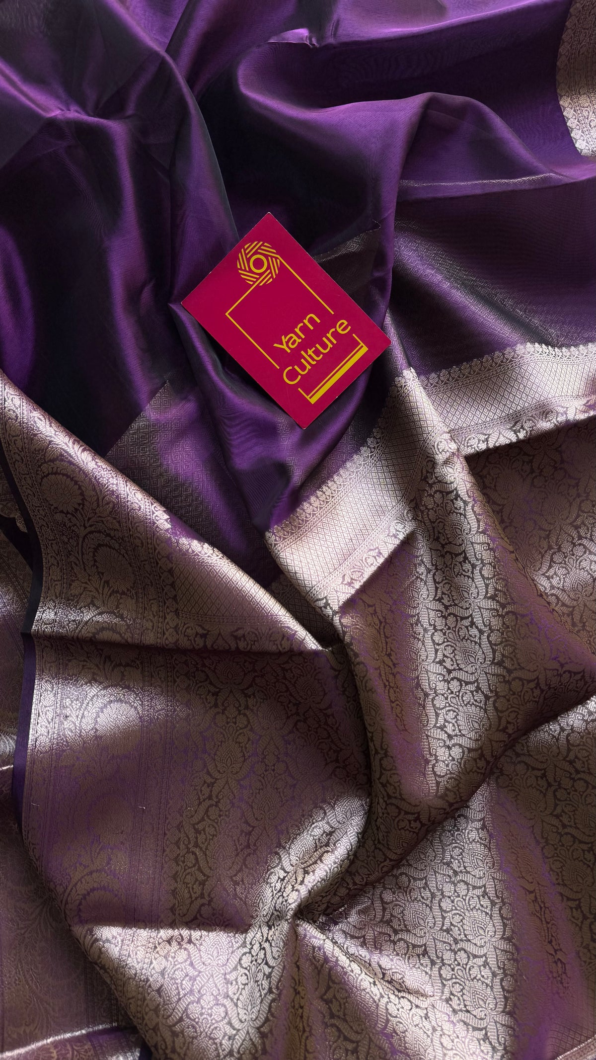 Purple tissue Banarasi saree with zari border - YCBLTOC89